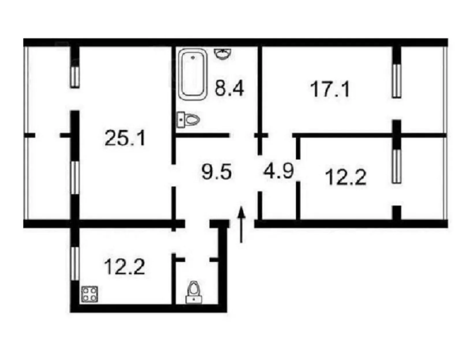 Продается 3-комнатная квартира 104 кв. м в Киеве, просп. Петра Григоренко, 36А