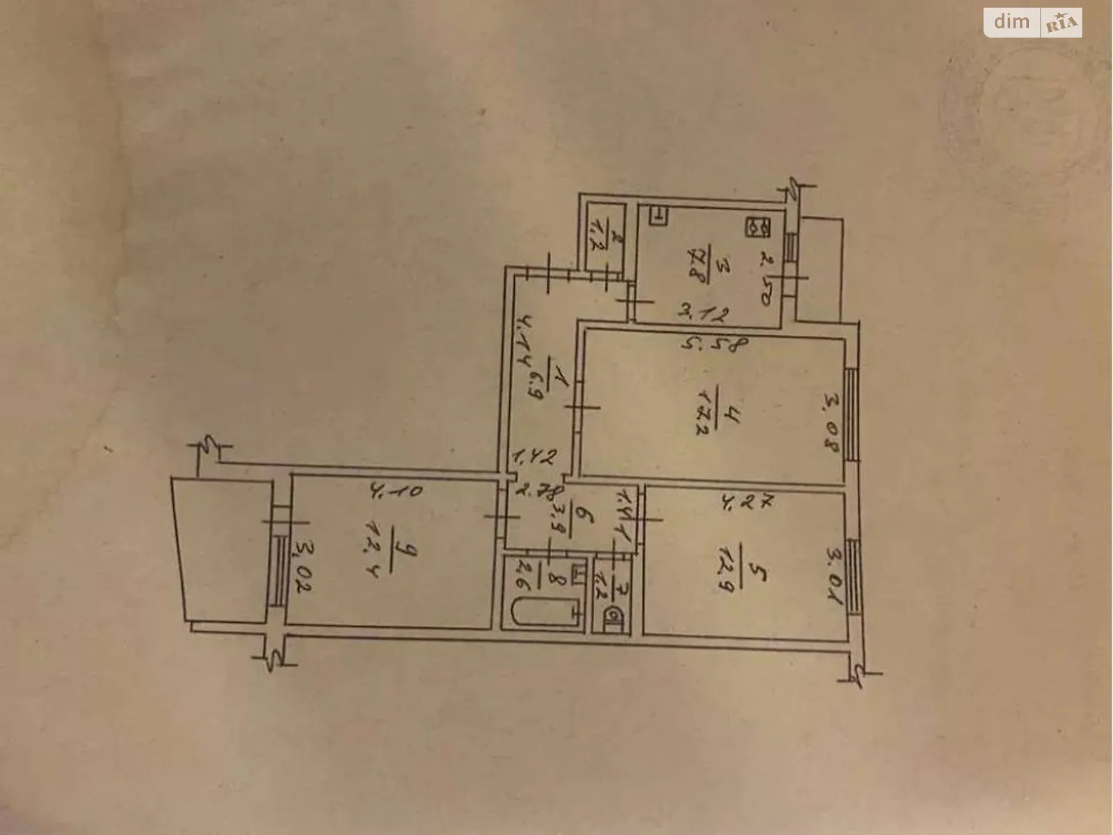 Продается 3-комнатная квартира 66.1 кв. м в Черкассах, цена: 46000 $