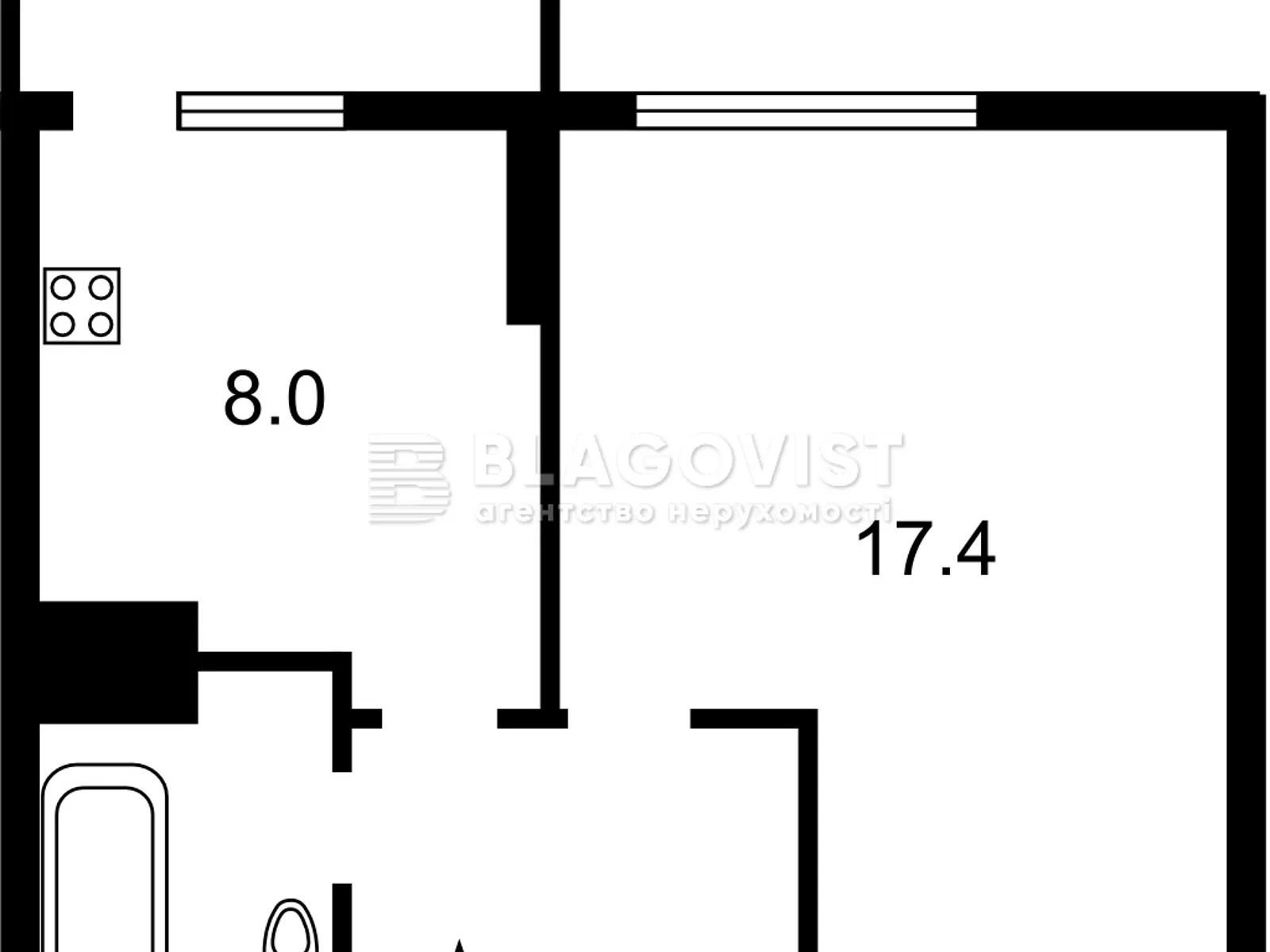 Продается 1-комнатная квартира 37.3 кв. м в Киеве, просп. Георгия Нарбута(Освободителей), 1А - фото 1