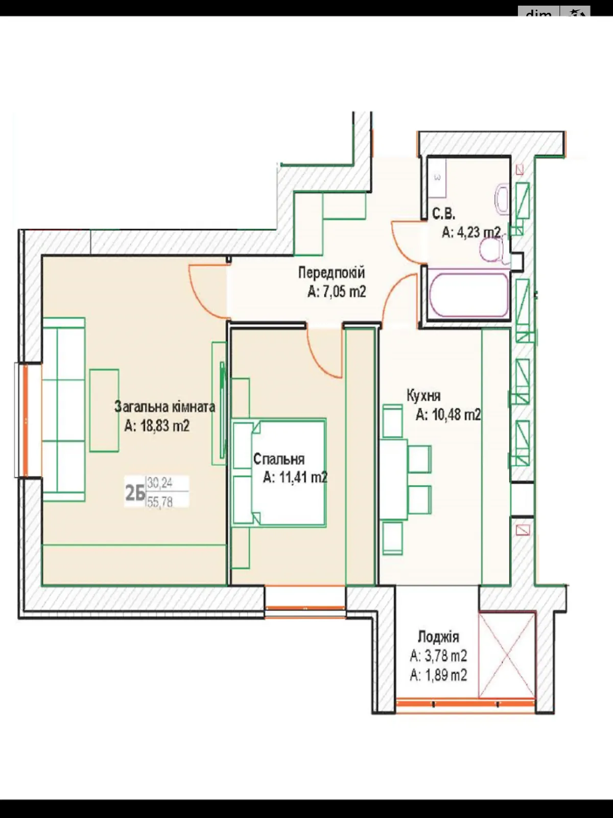 Продается 2-комнатная квартира 56 кв. м в Буче, бул. Леонида Бирюкова, 9