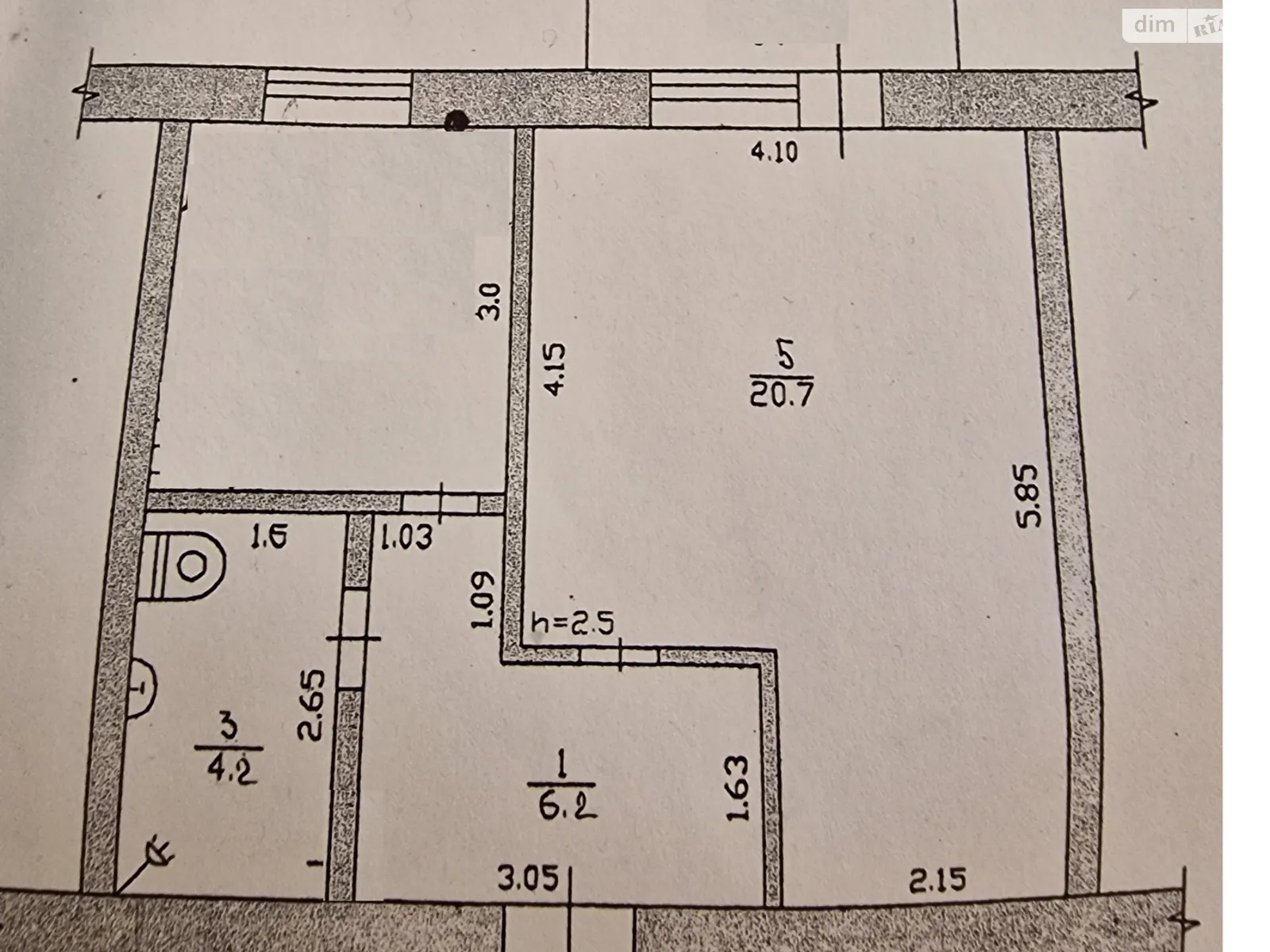 Продается 1-комнатная квартира 43 кв. м в Слобожанском, вул. Строителей, 16