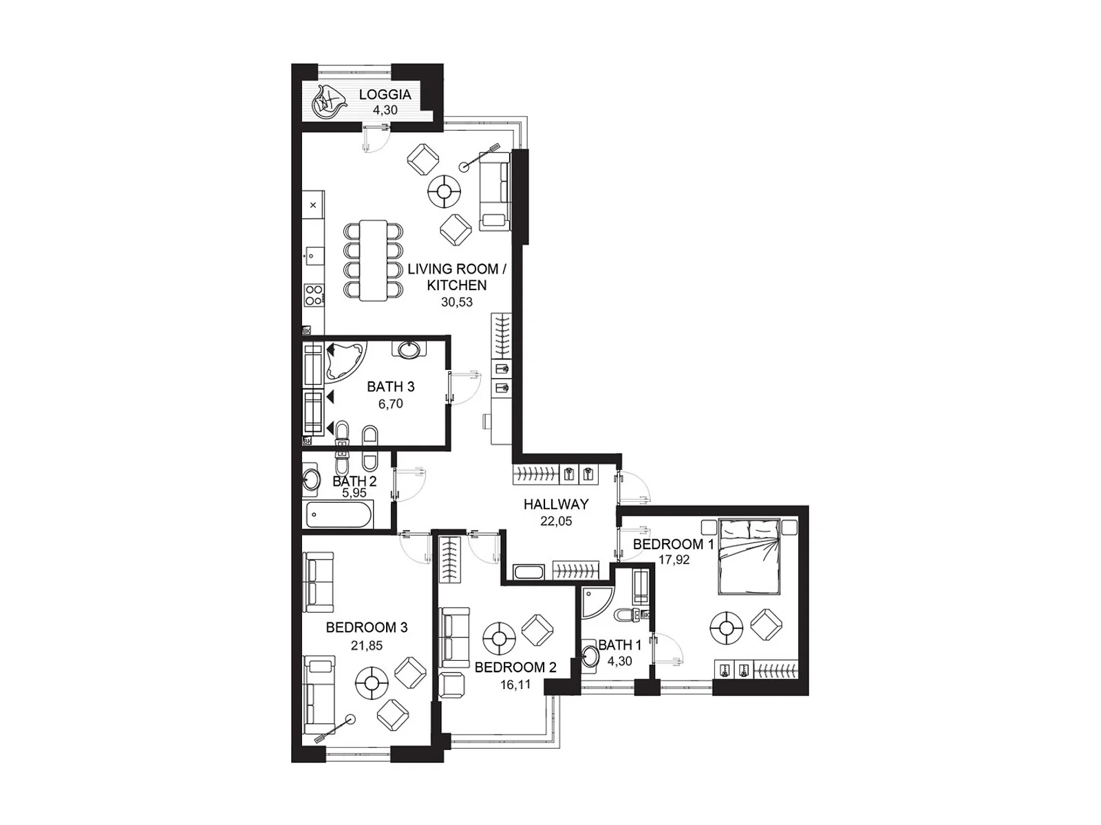 Продается 3-комнатная квартира 126.93 кв. м в Киеве, просп. Берестейский(Победы), 42А