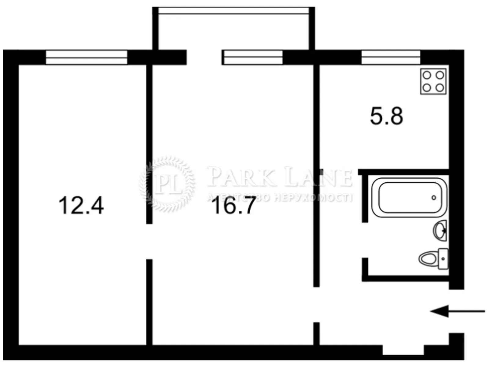 Продается 2-комнатная квартира 43 кв. м в Киеве, пер. Арсенальный, 5