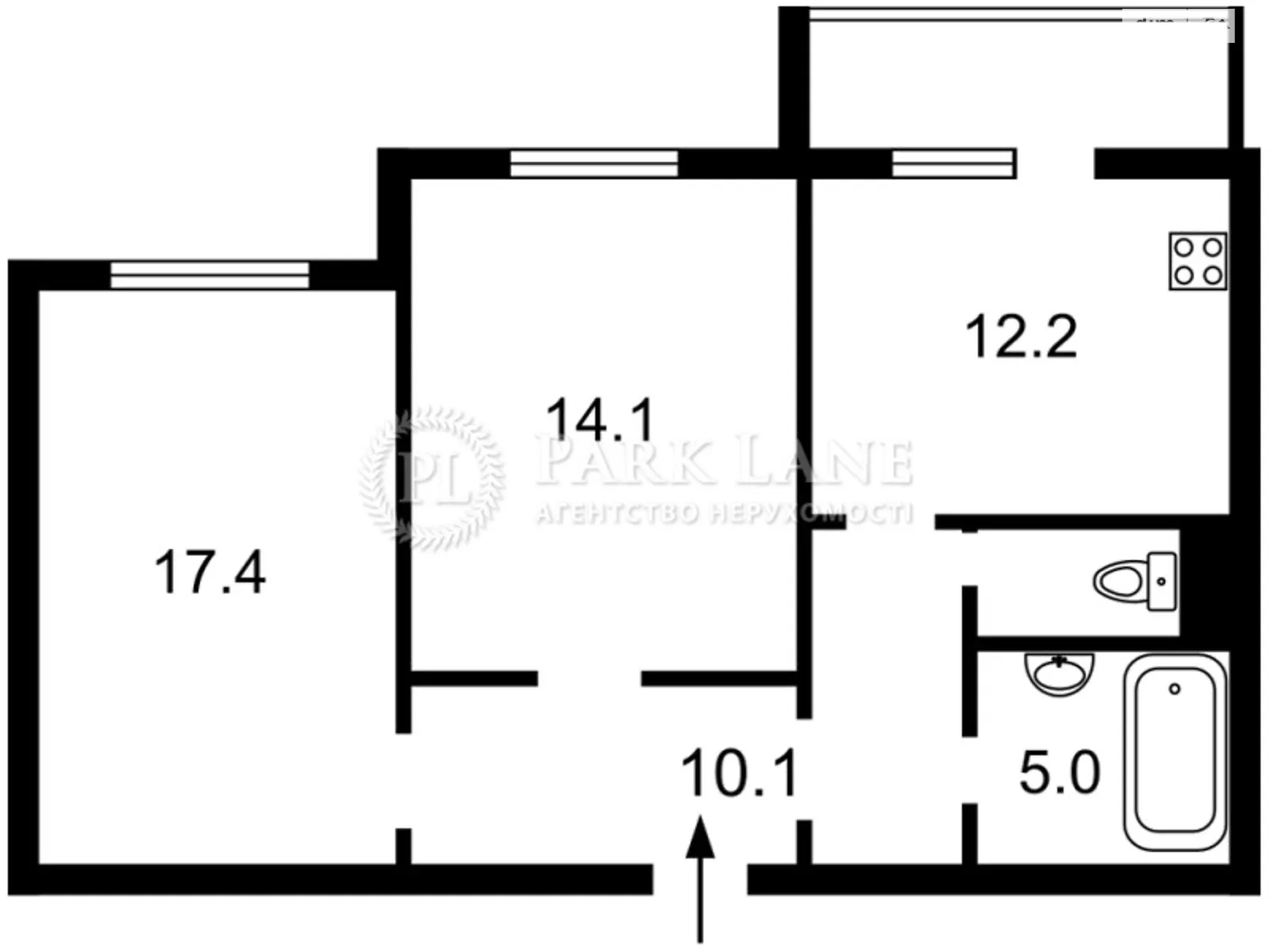 Продается 2-комнатная квартира 63 кв. м в Киеве, ул. Михаила Максимовича