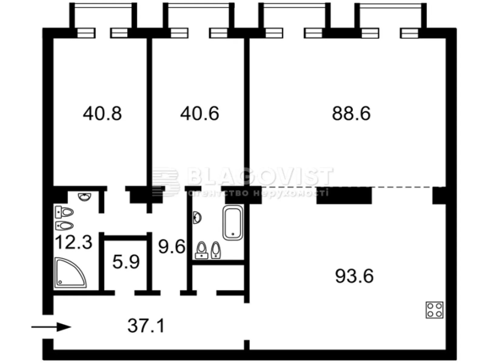 Сдается в аренду 3-комнатная квартира 341.5 кв. м в Киеве - фото 3