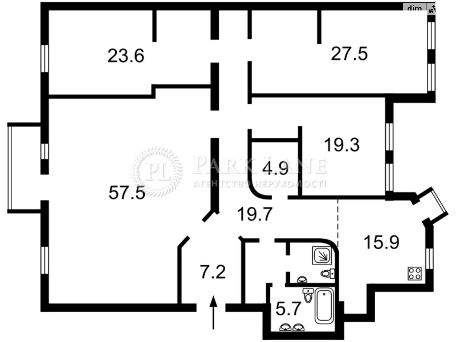 Сдается в аренду 4-комнатная квартира 190.7 кв. м в Киеве - фото 3