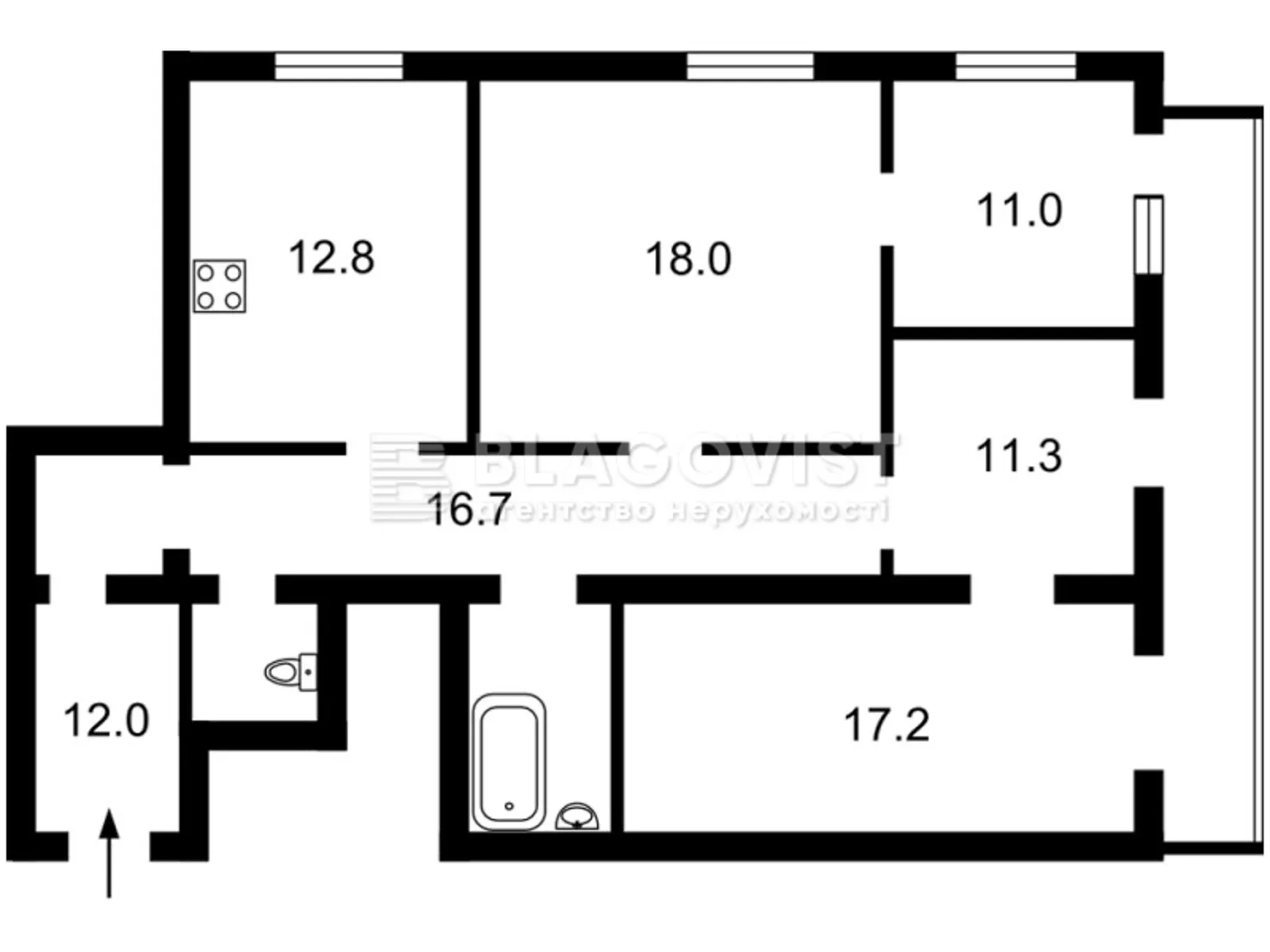 Продается 4-комнатная квартира 95 кв. м в Киеве, ул. Лютеранская, 24