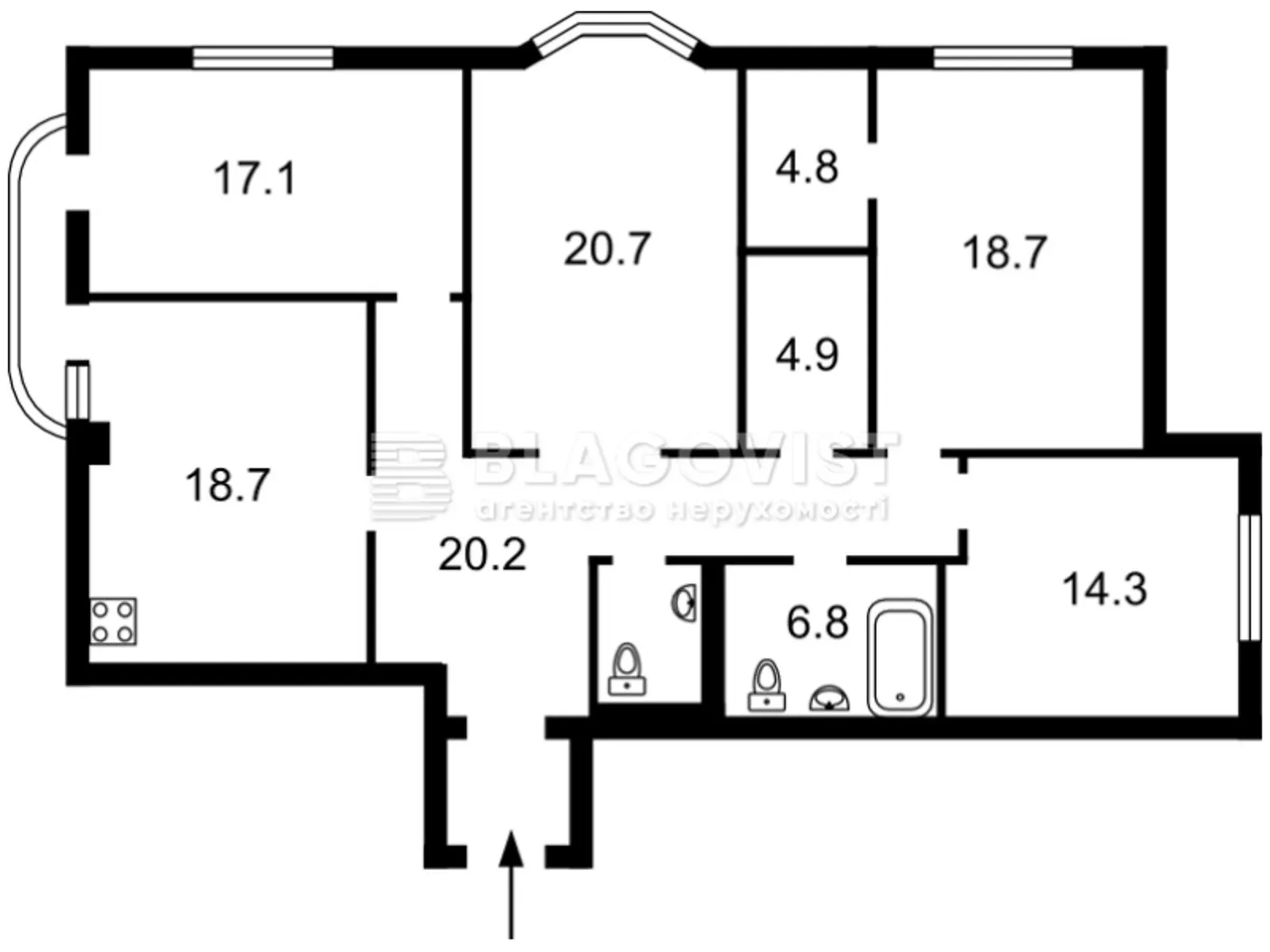 Продается 4-комнатная квартира 133 кв. м в Киеве, пер. Лабораторный, 6