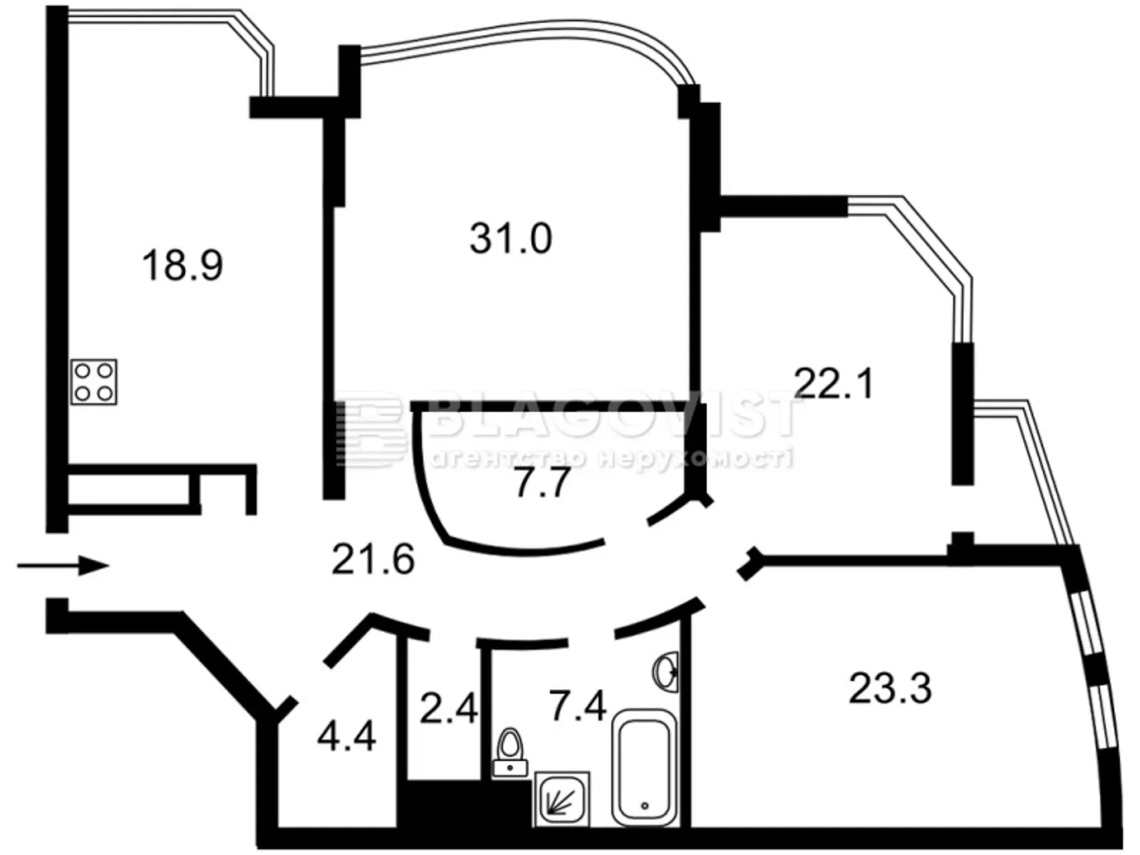 Продается 4-комнатная квартира 137 кв. м в Киеве, ул. Коновальца Евгения - фото 1