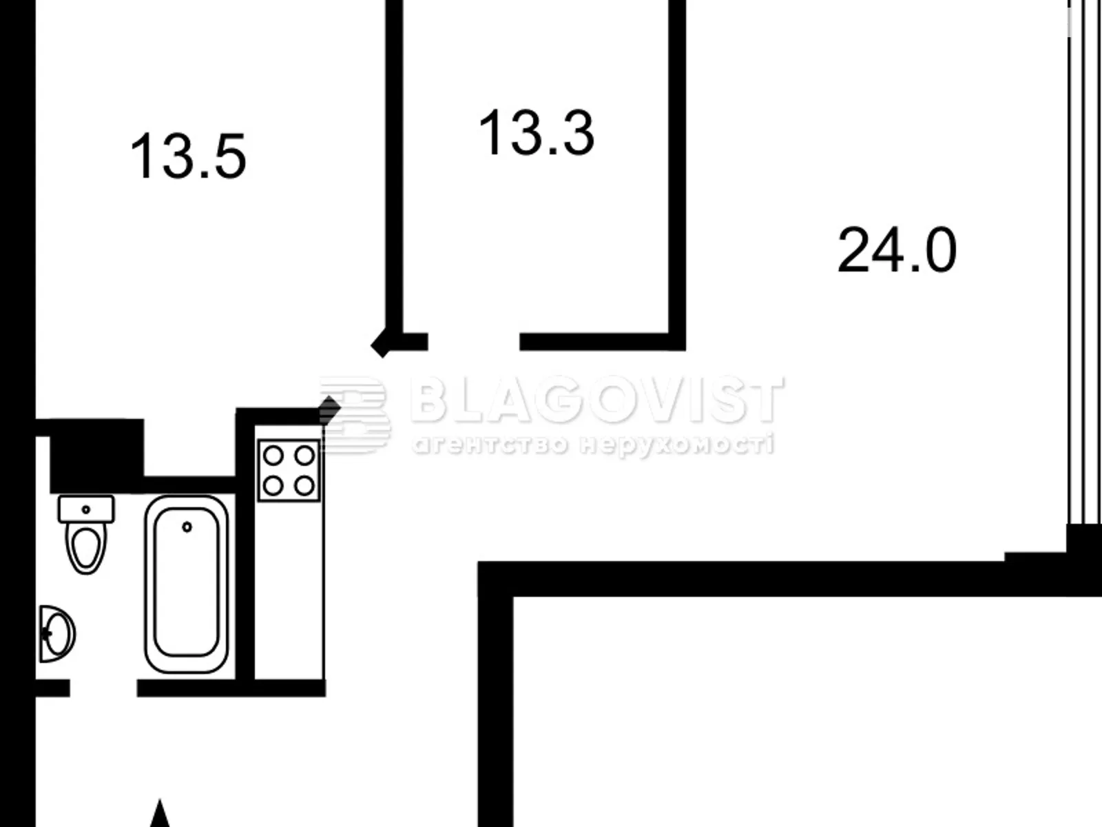 Продается 2-комнатная квартира 77 кв. м в Киеве, ул. Жилянская, 68