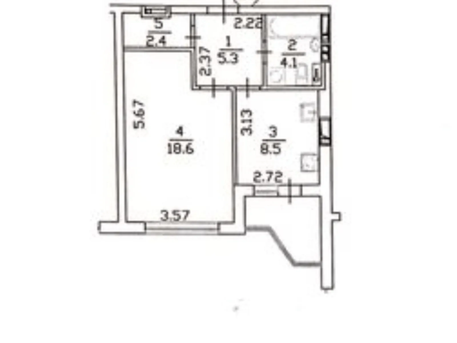 Продается 1-комнатная квартира 43 кв. м в Киеве, ул. Урловская, 23Б