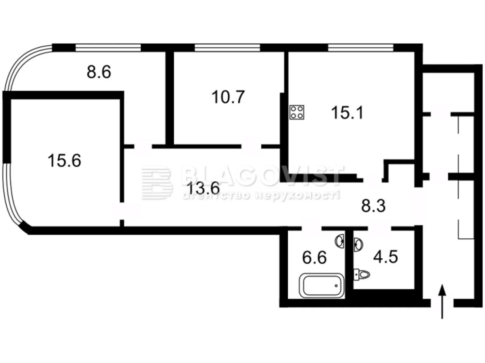 Продается 3-комнатная квартира 100 кв. м в Киеве, ул. Завальная - фото 1