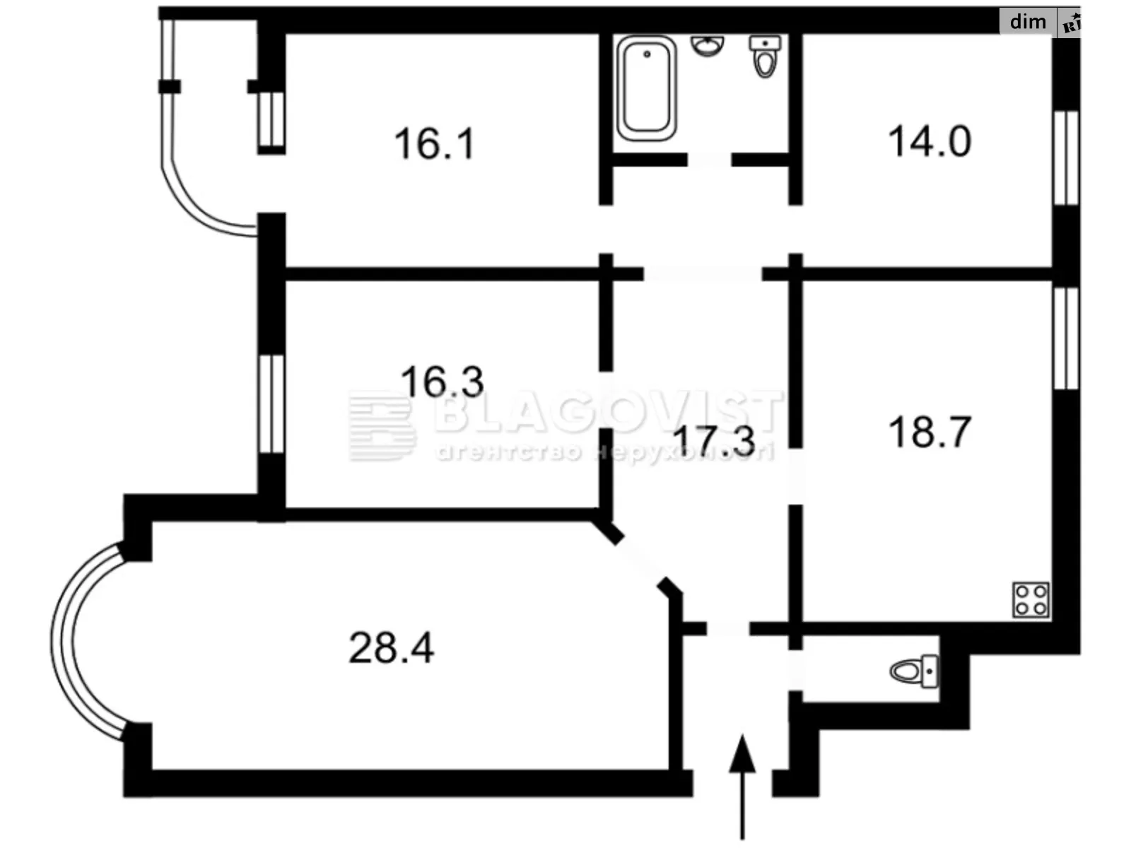 Продается 4-комнатная квартира 126 кв. м в Киеве, пер. Лабораторный, 6