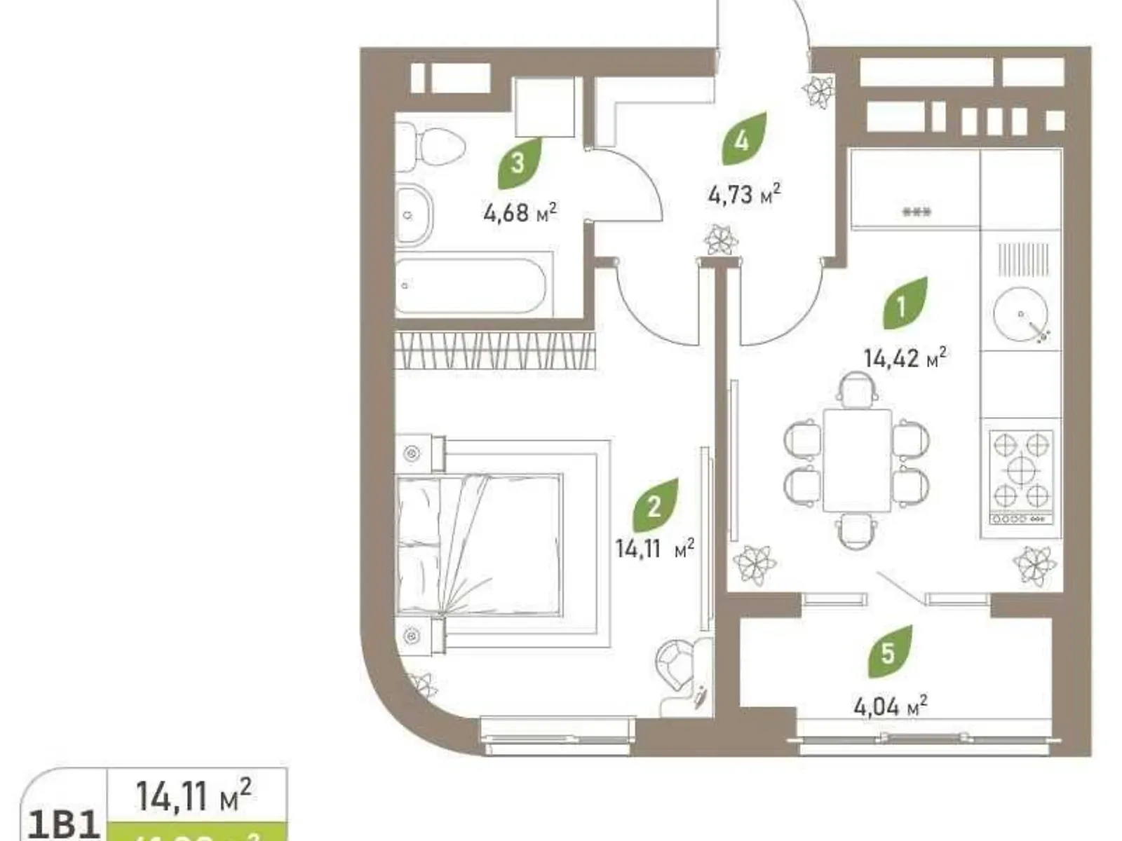 Продается 1-комнатная квартира 42 кв. м в Киеве, ул. Воскресенская