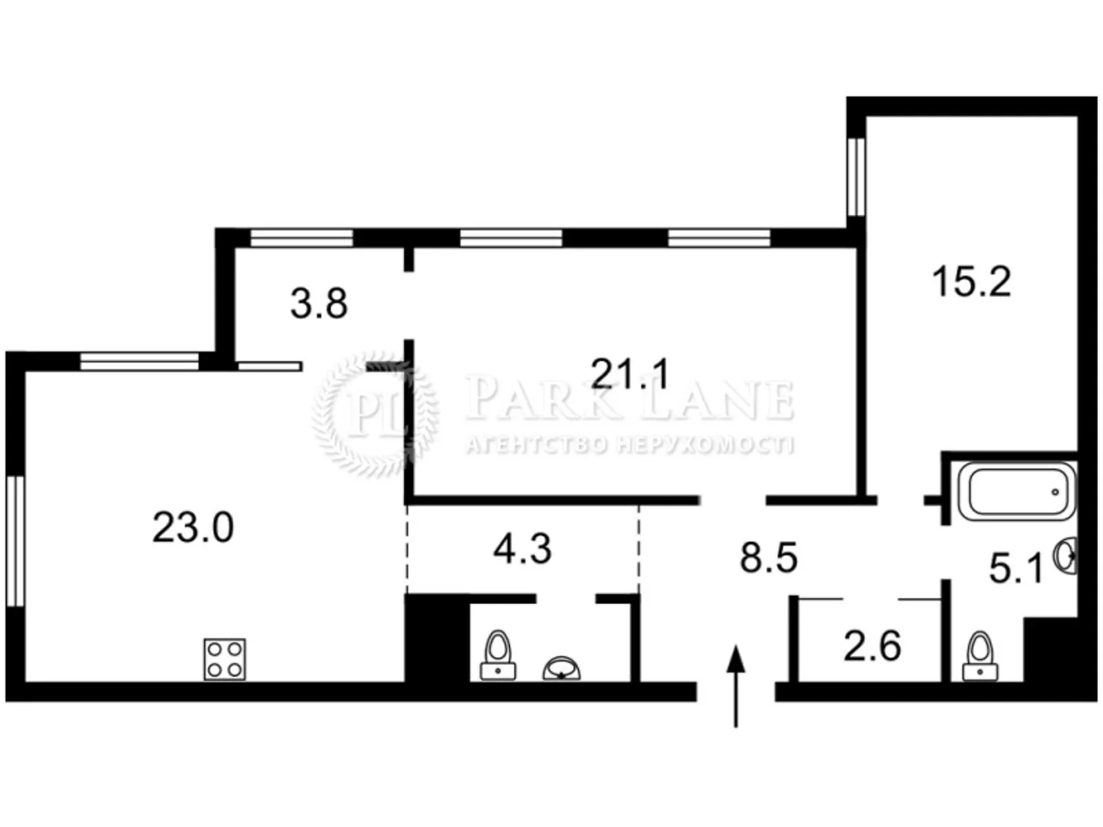 Продается 2-комнатная квартира 86.3 кв. м в Киеве, цена: 102000 $