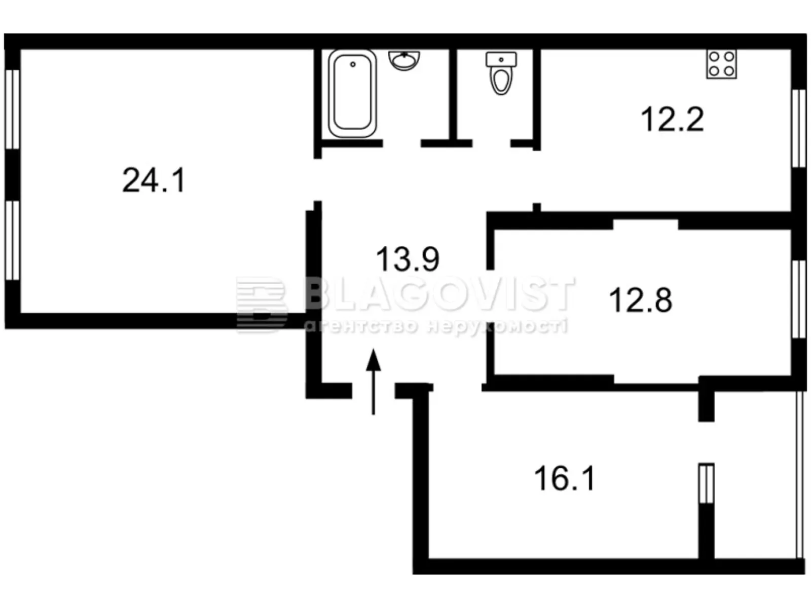 Продается 3-комнатная квартира 87 кв. м в Киеве, бул. Академика Вернадского