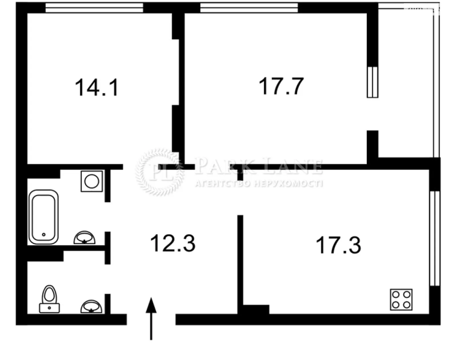 Продается 2-комнатная квартира 70 кв. м в Киеве, ул. Лобановского, 144