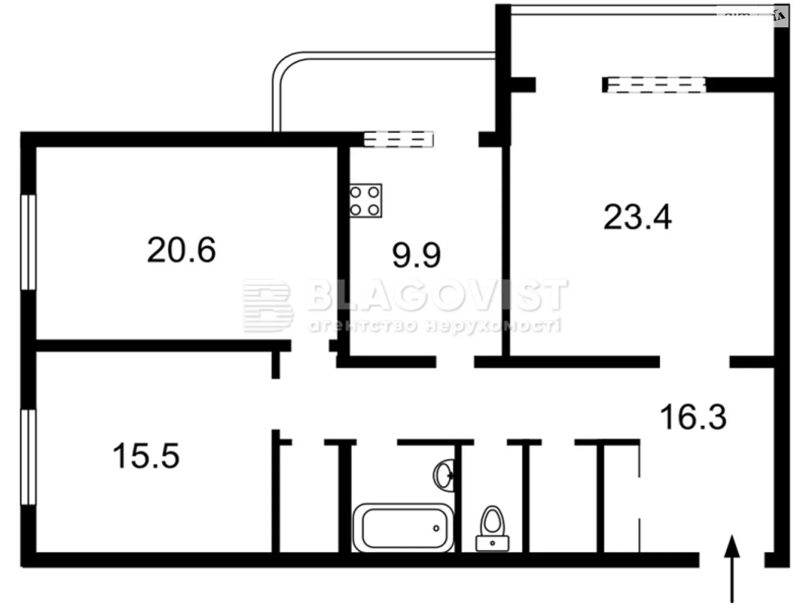 Продается 3-комнатная квартира 100 кв. м в Киеве, ул. Старонаводницкая