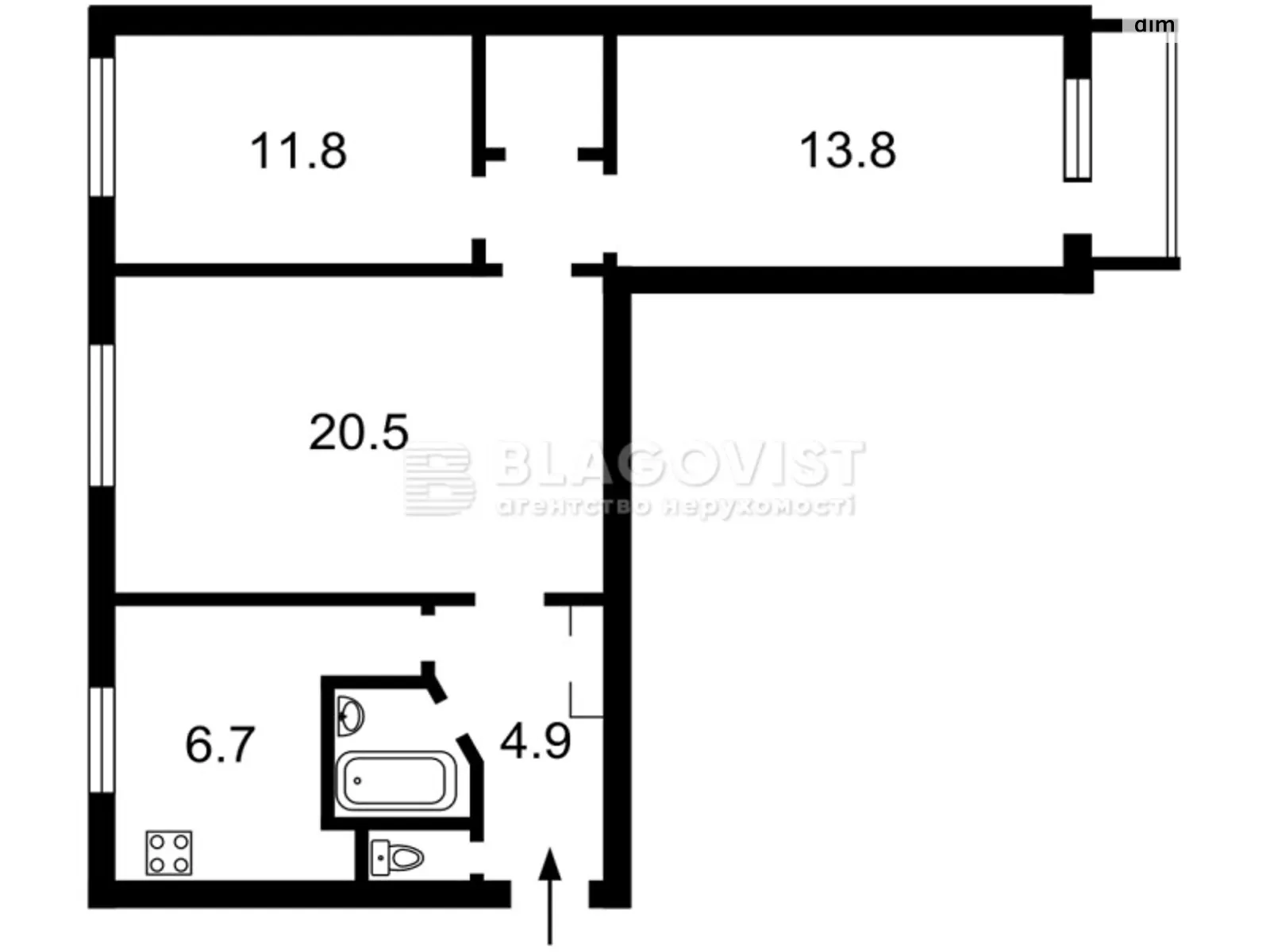 Продается 3-комнатная квартира 60 кв. м в Киеве, бул. Леси Украинки, 12