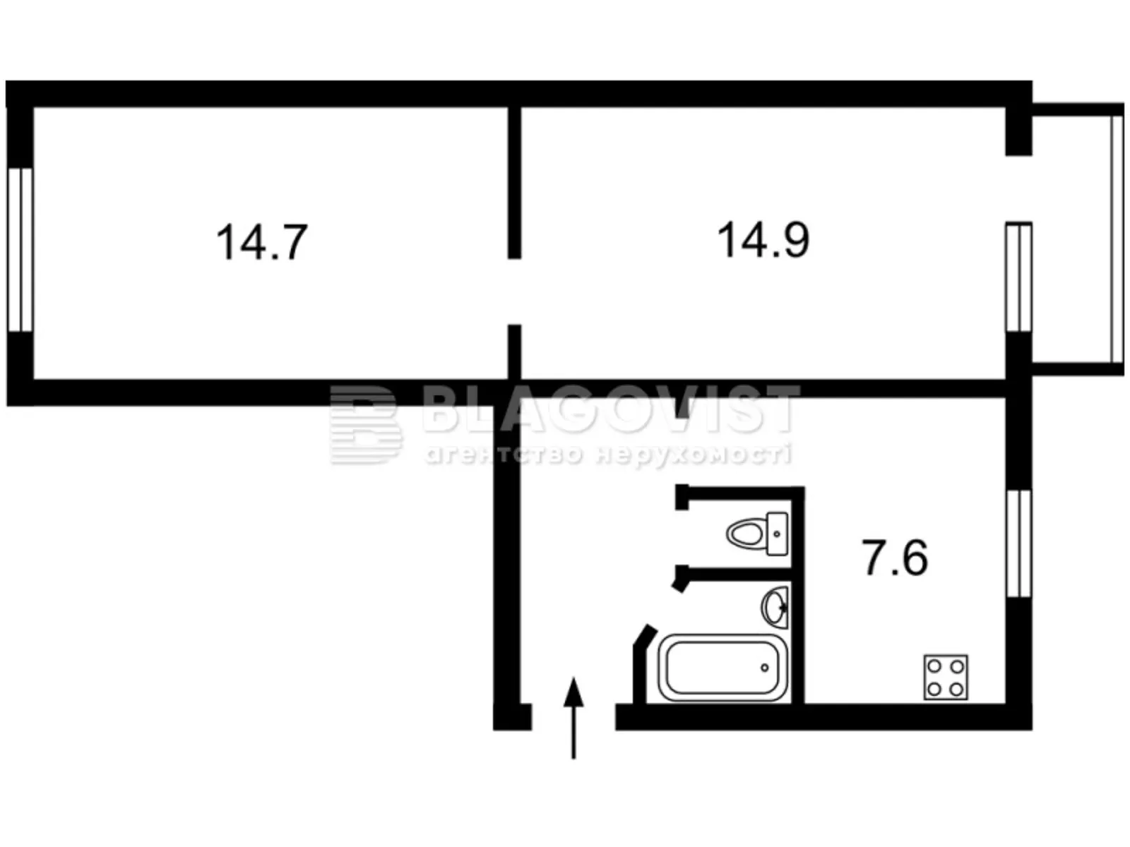 Продается 2-комнатная квартира 45.2 кв. м в Киеве, ул. Зодчих, 18