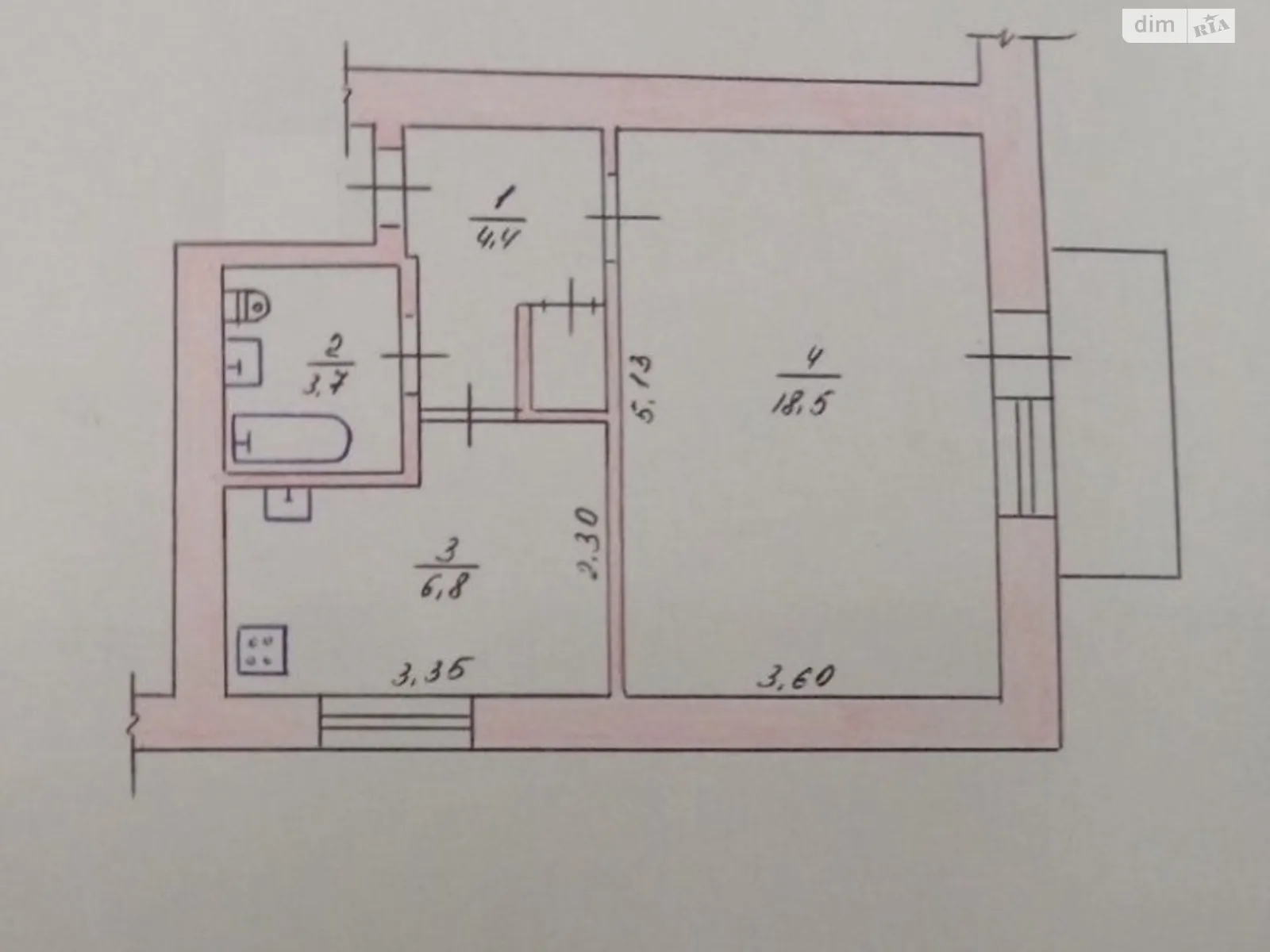 Продается 1-комнатная квартира 34 кв. м в Житомире, просп. Мира, 6