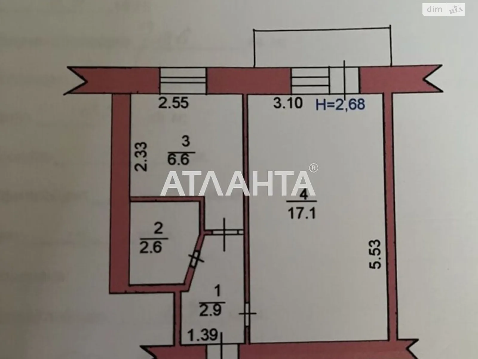 Продается 1-комнатная квартира 30 кв. м в Черноморске, цена: 25000 $