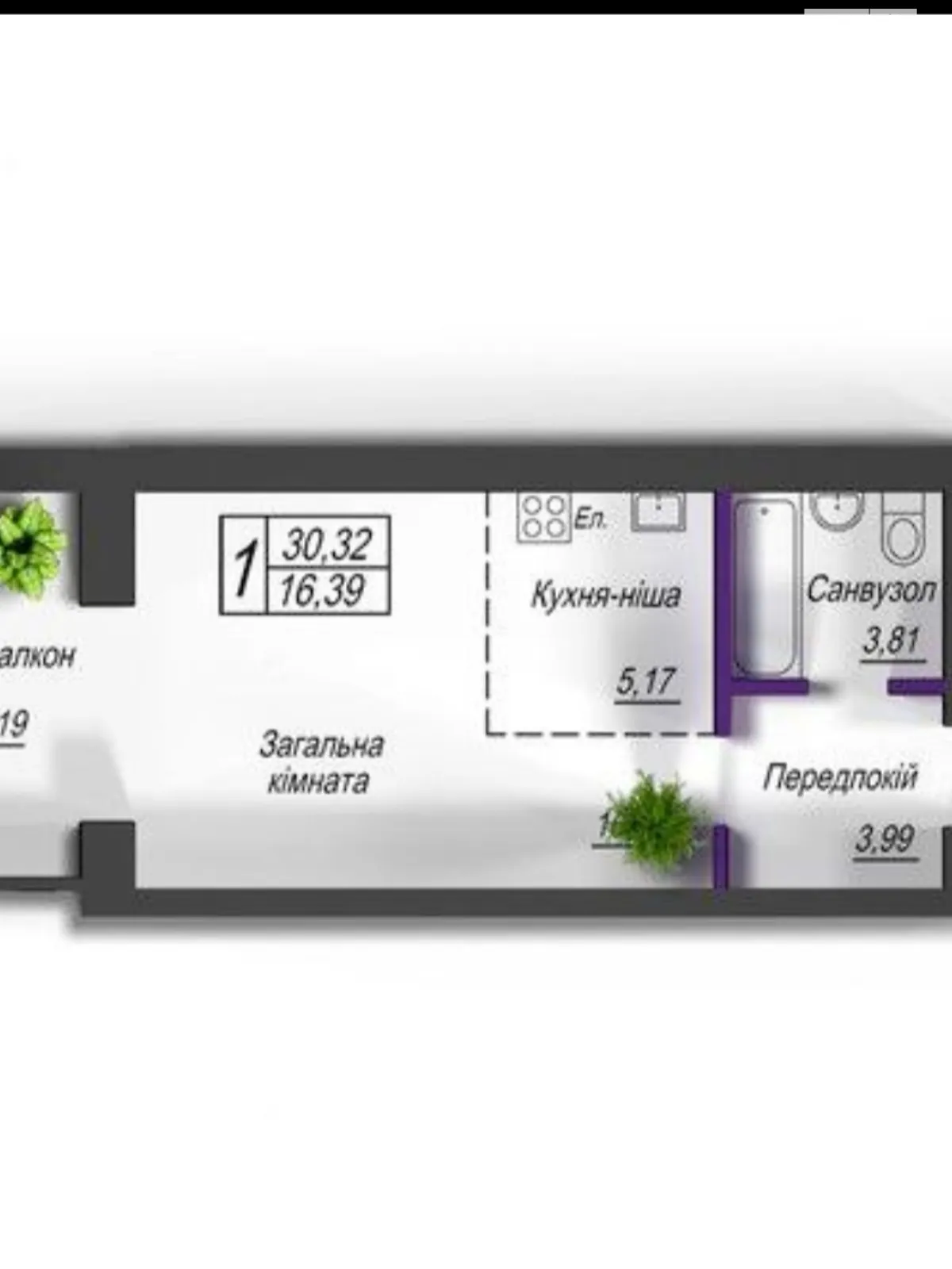 Продается 1-комнатная квартира 35 кв. м в Житомире, вул. Евгения Рыхлика, 11 - фото 1