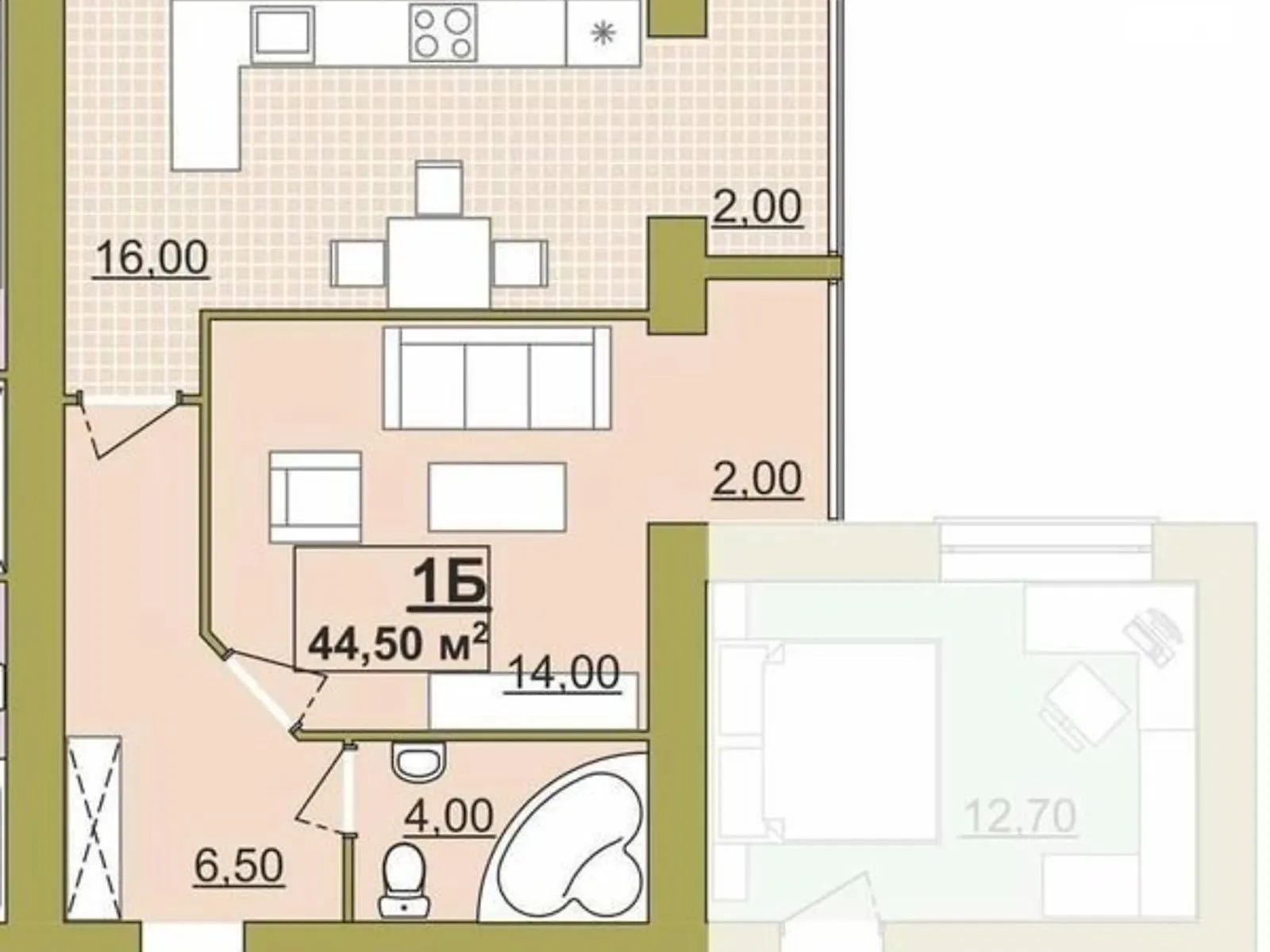 Продается 1-комнатная квартира 44.5 кв. м в Ивано-Франковске, ул. Высочана Семена