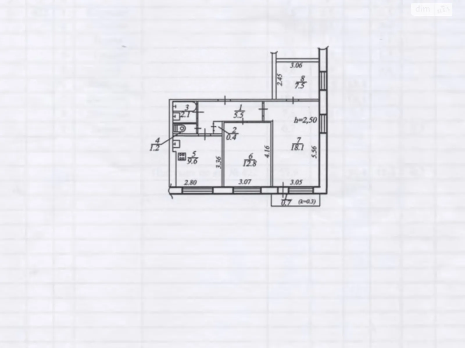 Продается 3-комнатная квартира 59 кв. м в Днепре, цена: 48000 $