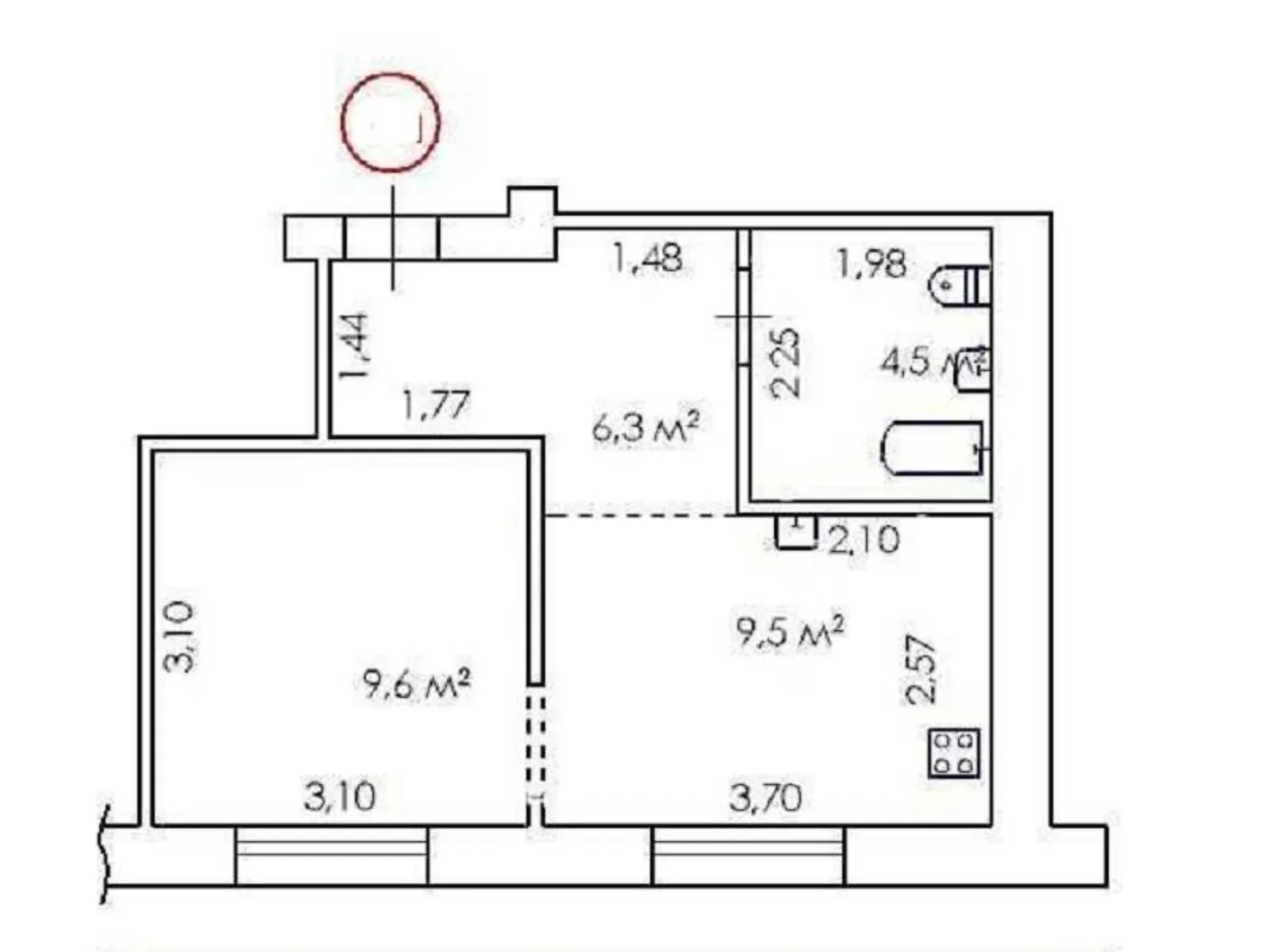 Продается 1-комнатная квартира 30 кв. м в Харькове, ул. Молочная, 16