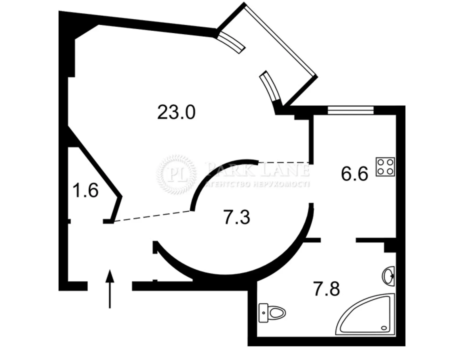 Продается 2-комнатная квартира 47.4 кв. м в Киеве, пер. Чеховский, 11