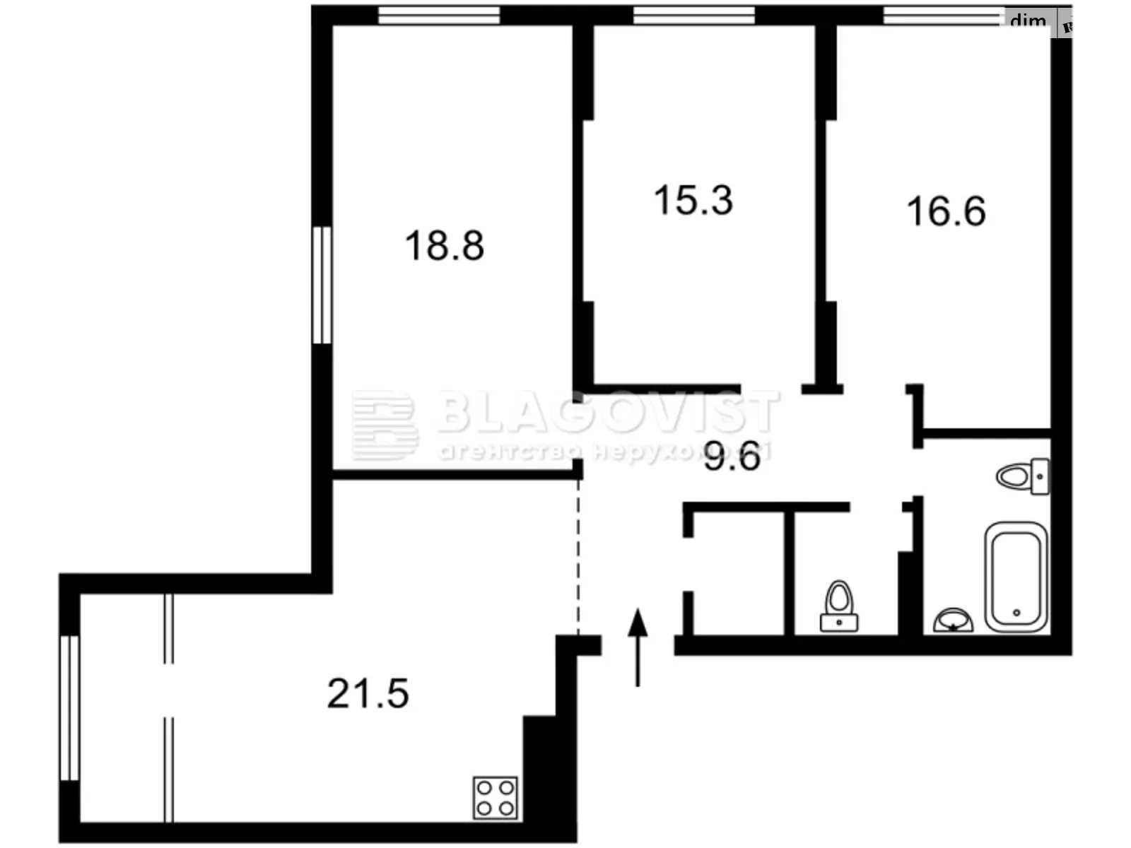 Продается 3-комнатная квартира 96 кв. м в Киеве, ул. Генерала Жмаченка