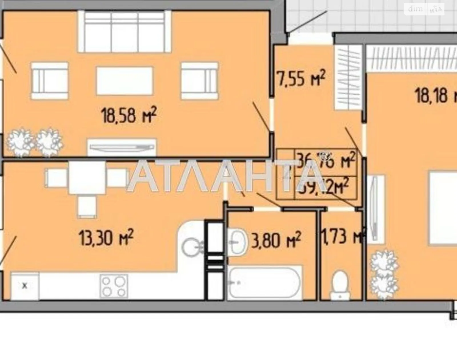 Продается 2-комнатная квартира 70 кв. м в Одессе, ул. Пишоновская