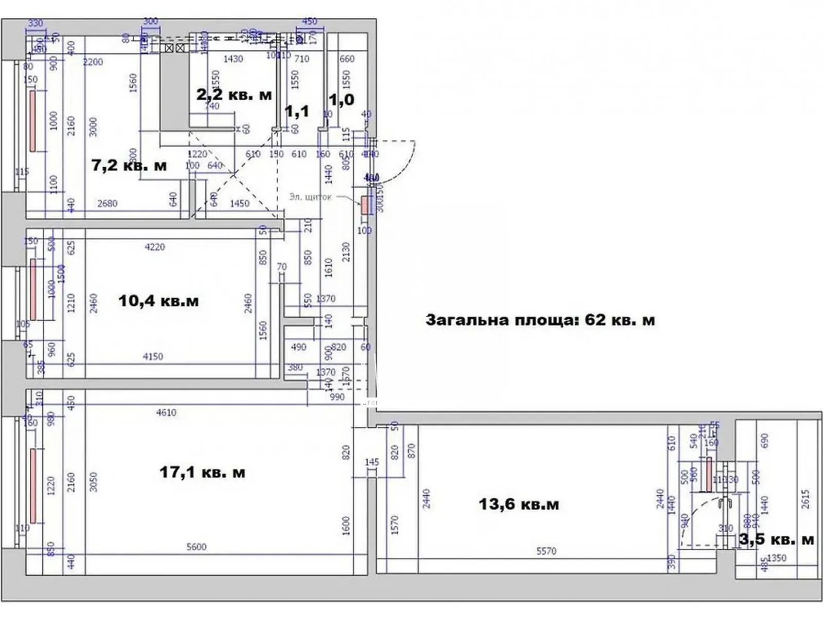 Продается 3-комнатная квартира 62 кв. м в Киеве, ул. Левка Лукьяненко, 4А