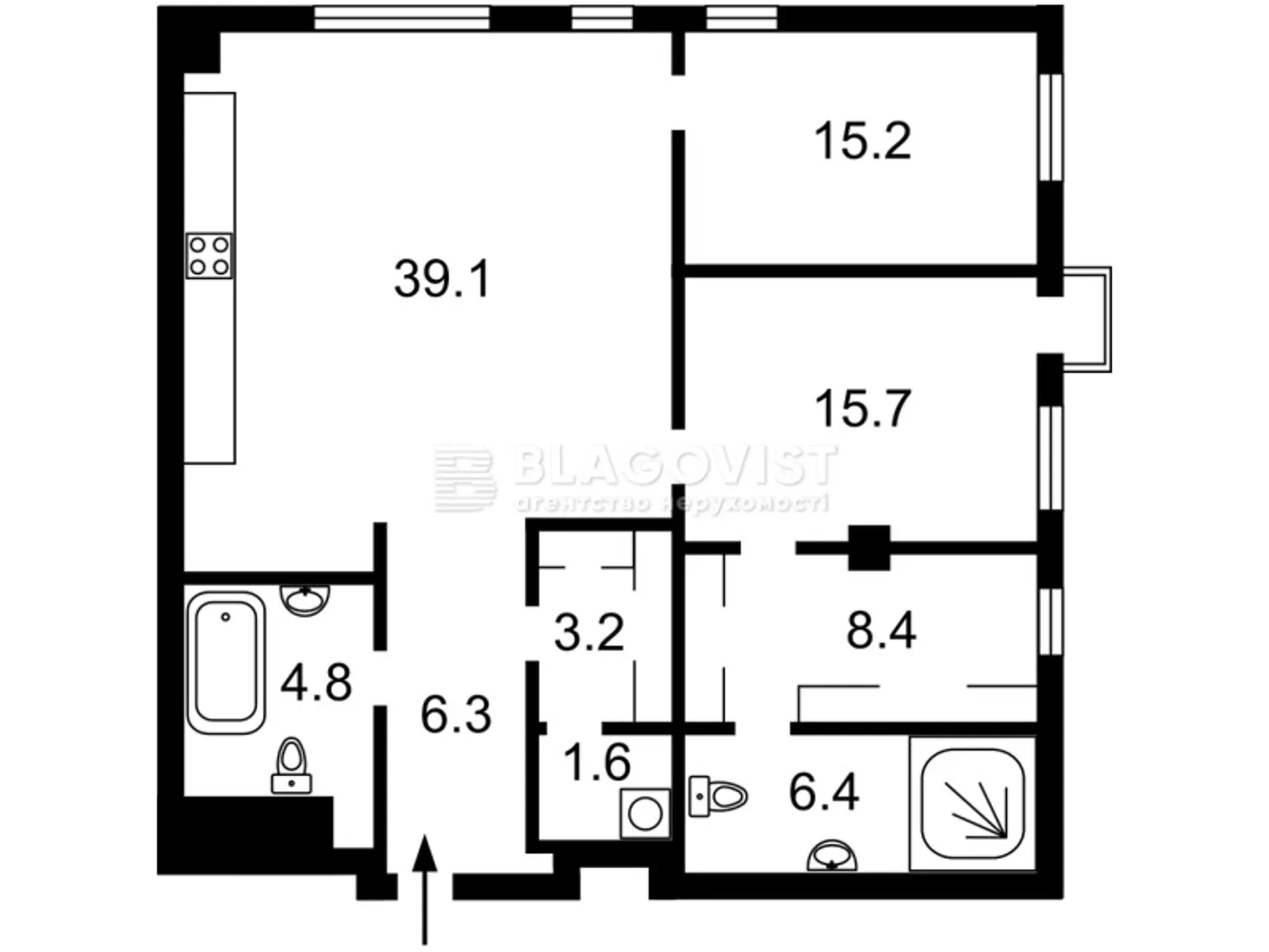 Продается 3-комнатная квартира 102 кв. м в Киеве, ул. Василия Тютюнника - фото 1