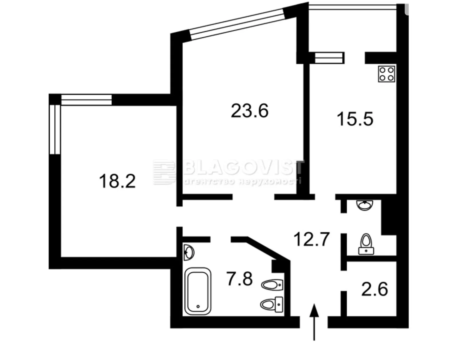 Продается 2-комнатная квартира 85.7 кв. м в Киеве, ул. Николая Ушакова - фото 1