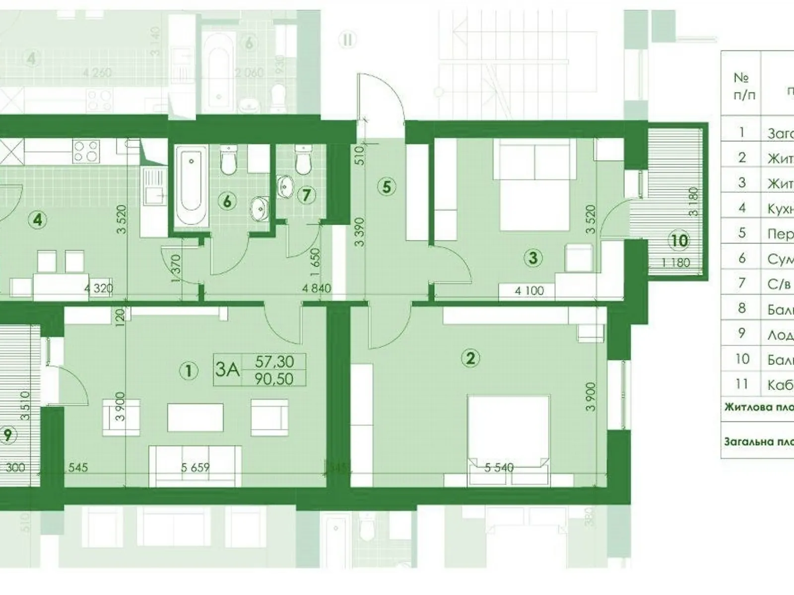 Продается 3-комнатная квартира 96 кв. м в Обухове, цена: 85000 $