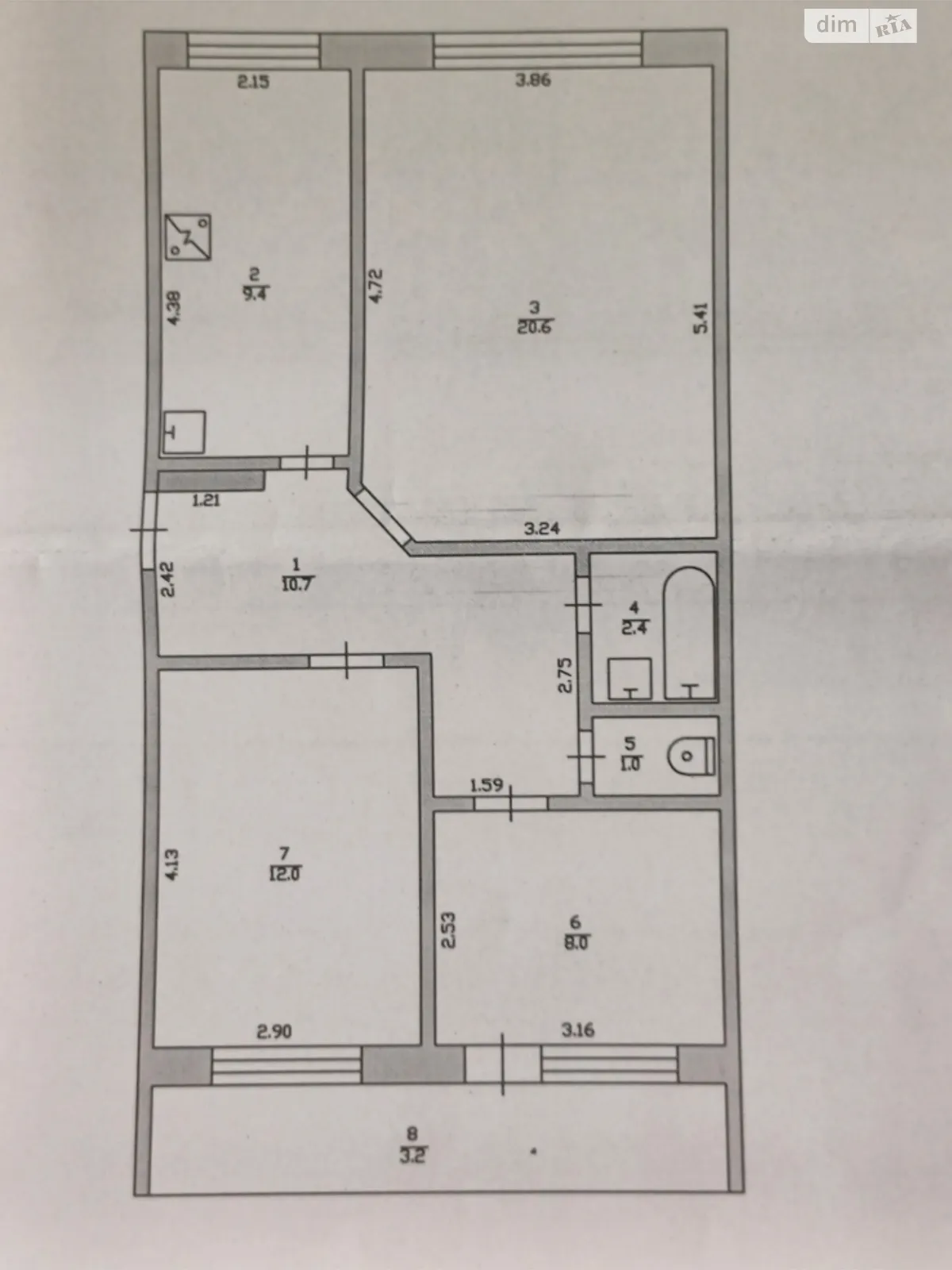 Продается 3-комнатная квартира 67 кв. м в Южноукраинске, цена: 43000 $