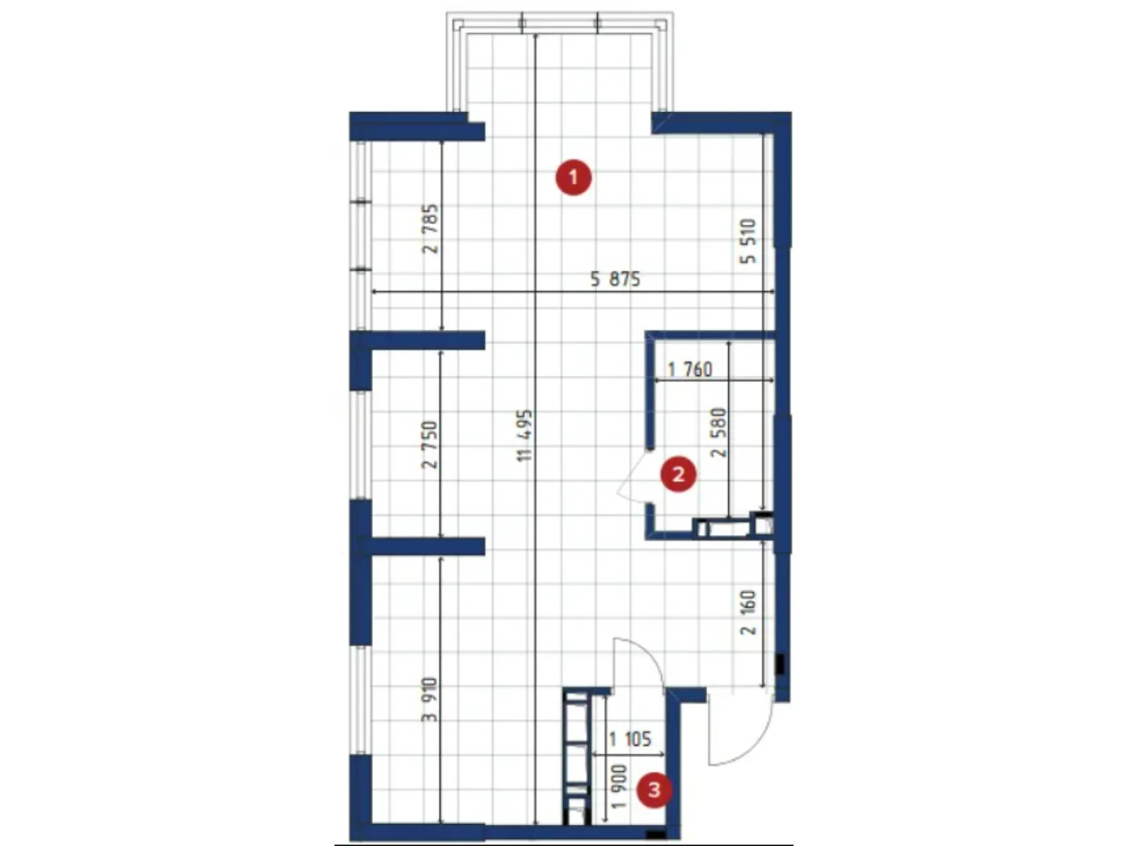 Продается 2-комнатная квартира 56.19 кв. м в Киеве, ул. Академика Булаховского, 2