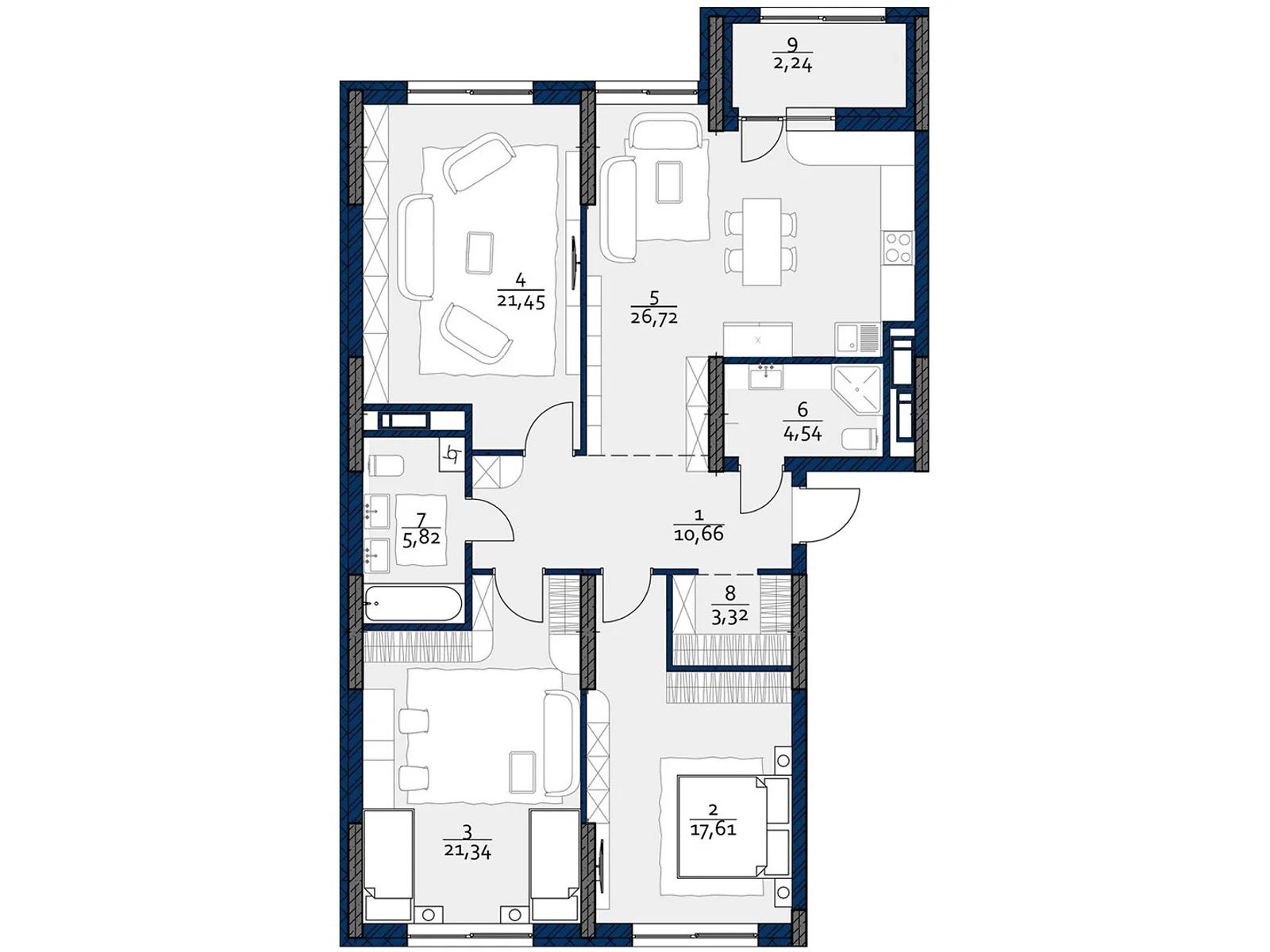 Продается 3-комнатная квартира 113.7 кв. м в Киеве, ул. Семьи Кульженков, 22 - фото 1