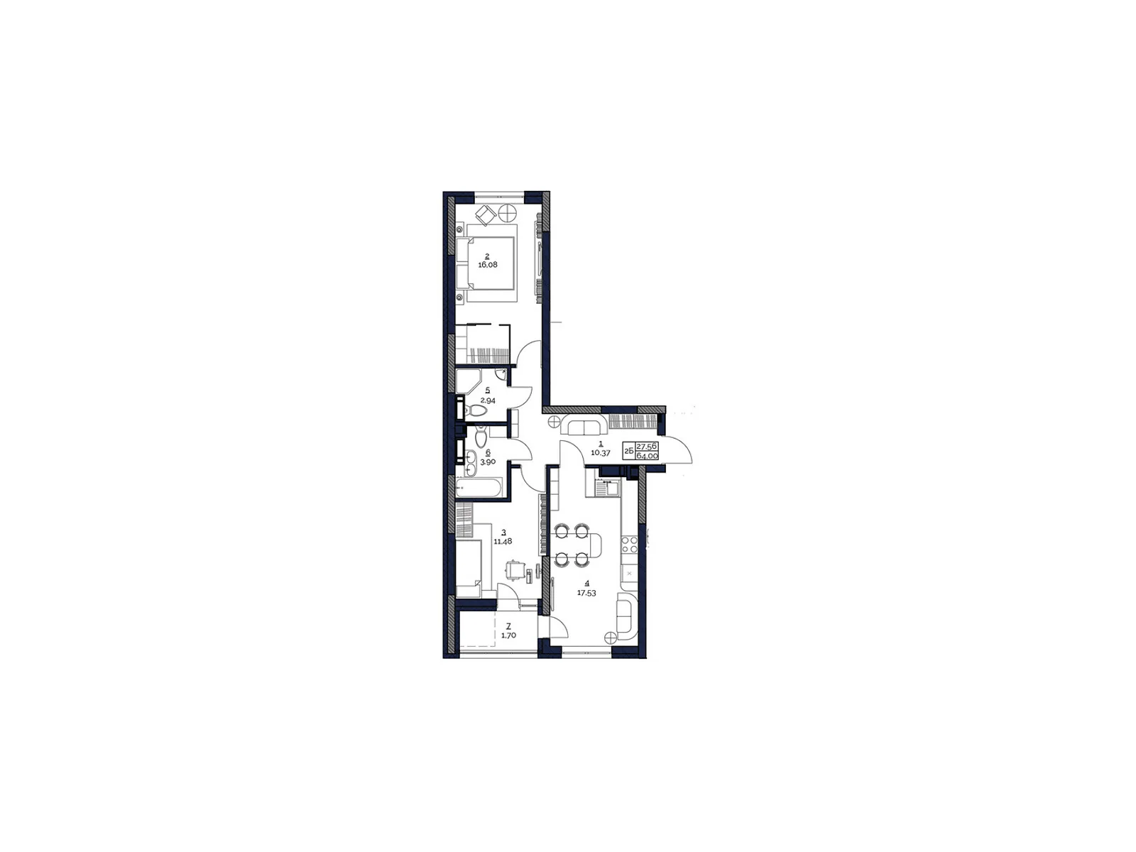 Продается 2-комнатная квартира 64 кв. м в Киеве, ул. Семьи Кульженков, 22 - фото 1