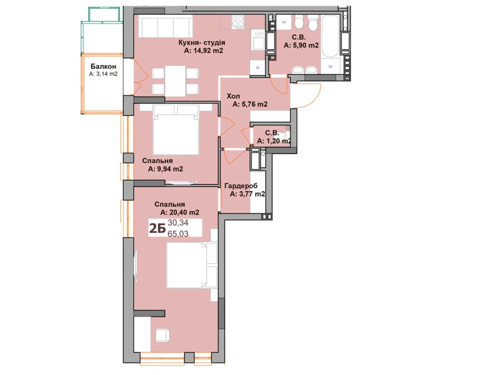 Продается 2-комнатная квартира 63.46 кв. м в Вышгороде, ул. Киевская, 10 - фото 1