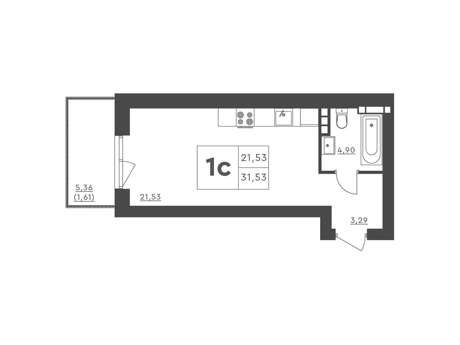 Продається 1-кімнатна квартира 31.53 кв. м у Броварах, вул. Анатолія Луценко, 27 - фото 1