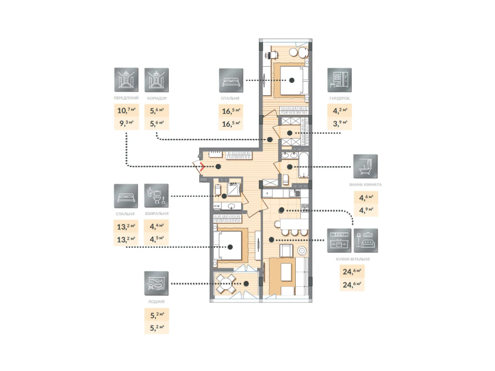 Продается 2-комнатная квартира 87.7 кв. м в Козине, пер. Казацкий, 11