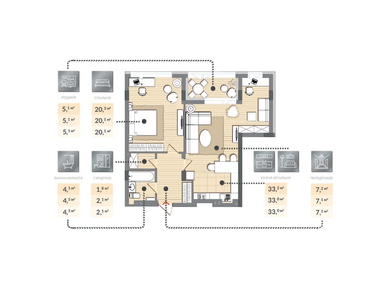 Продается 1-комнатная квартира 71.9 кв. м в Козине, пер. Казацкий, 11 - фото 1