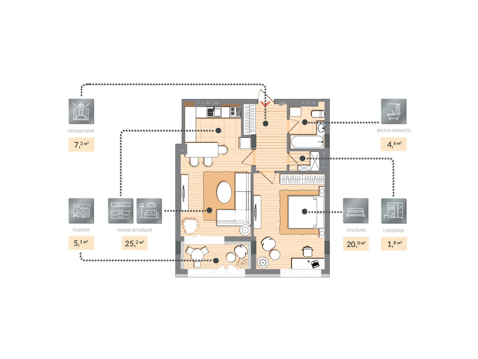 Продается 1-комнатная квартира 63.9 кв. м в Козине, пер. Казацкий, 11