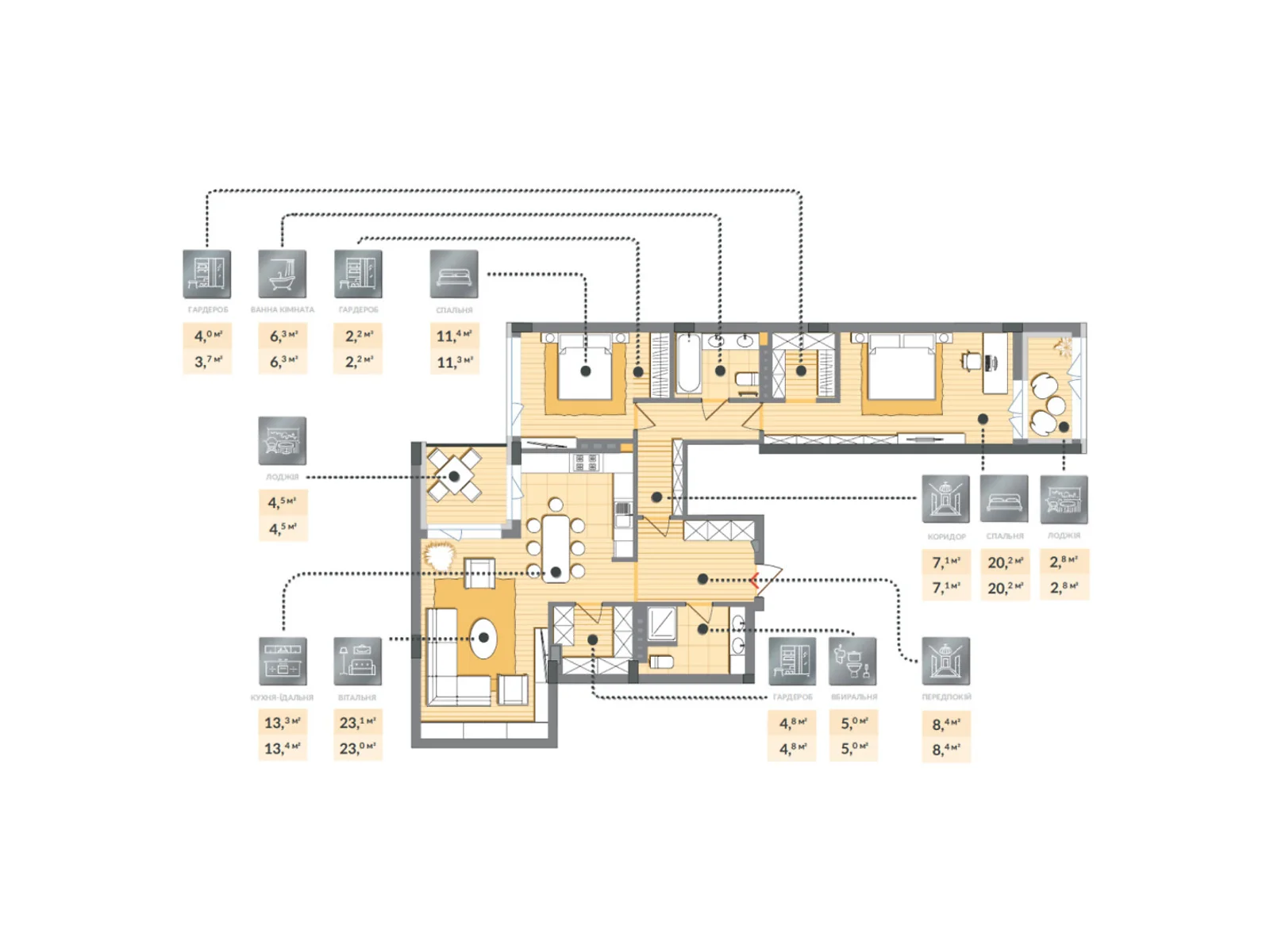 Продается 3-комнатная квартира 112.8 кв. м в Козине, пер. Казацкий, 11