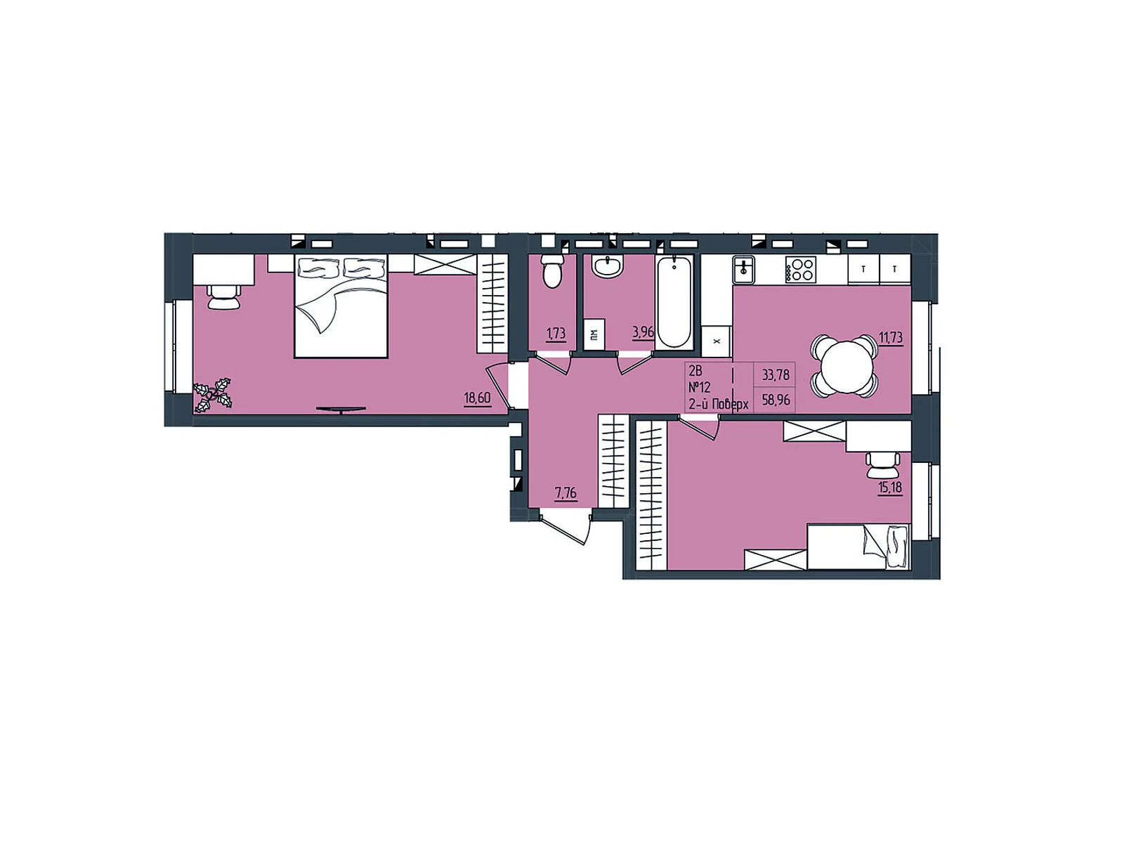 Продается 2-комнатная квартира 58.61 кв. м в Квасилове, цена: 35752 $ - фото 1