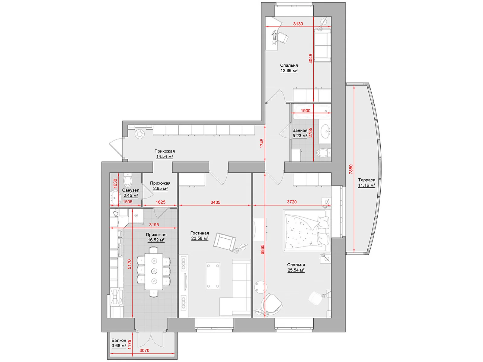 Продается 3-комнатная квартира 117.3 кв. м в Кременчуге, ул. Троицкая, 74 - фото 1