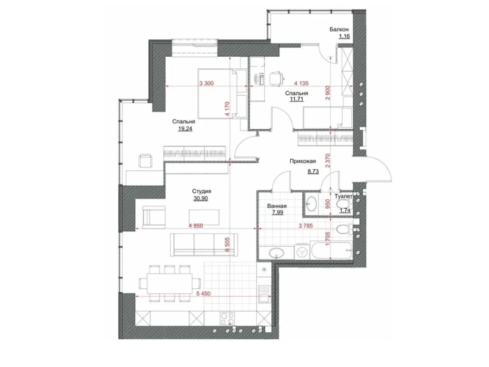 Продается 2-комнатная квартира 87 кв. м в Кременчуге, ул. Ивана Мазепы, 7